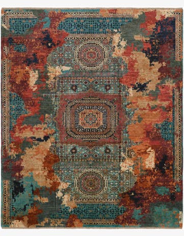 8' 2 x 9' 10 Hand Knotted Mamluk Ziegler Rug
