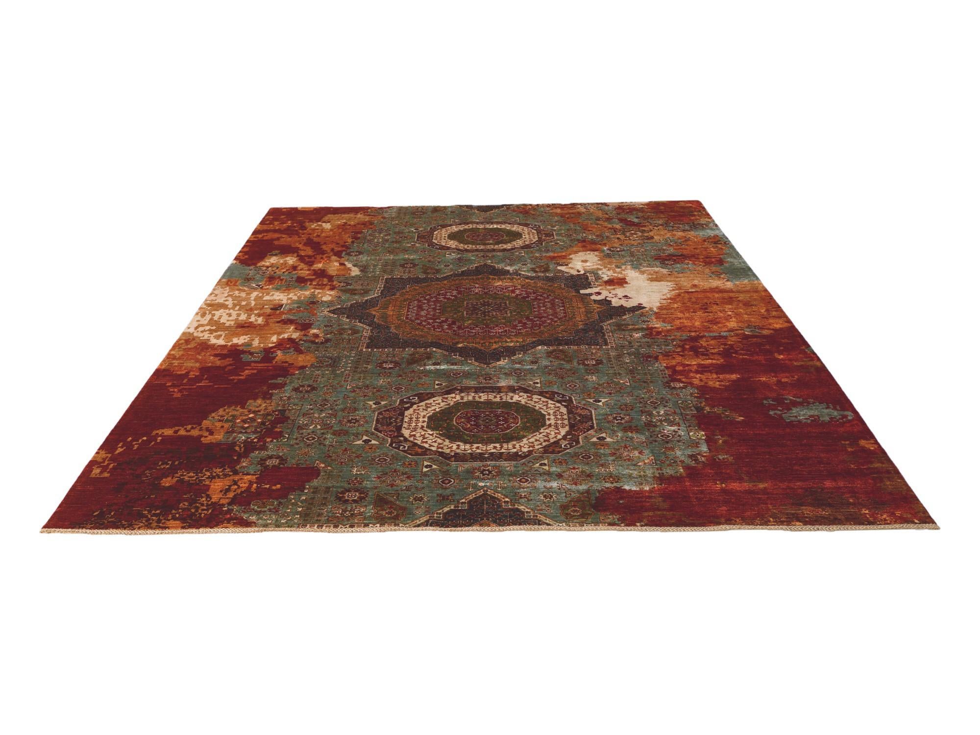 10' 2 x 13' Hand Knotted Mamluk Ziegler Rug