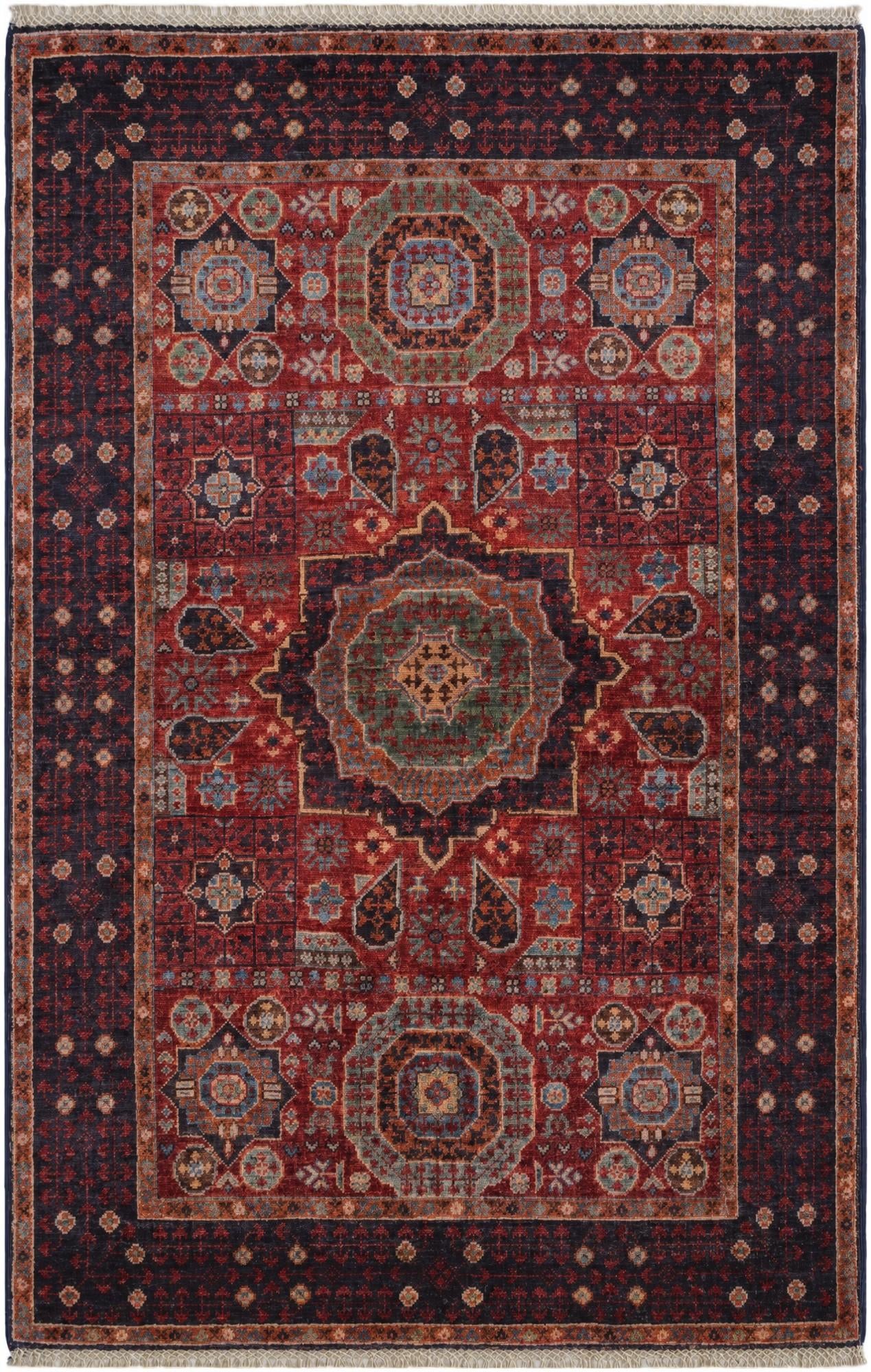 3' 5 x 5' 3 Hand Knotted Mamluk Ziegler Rug