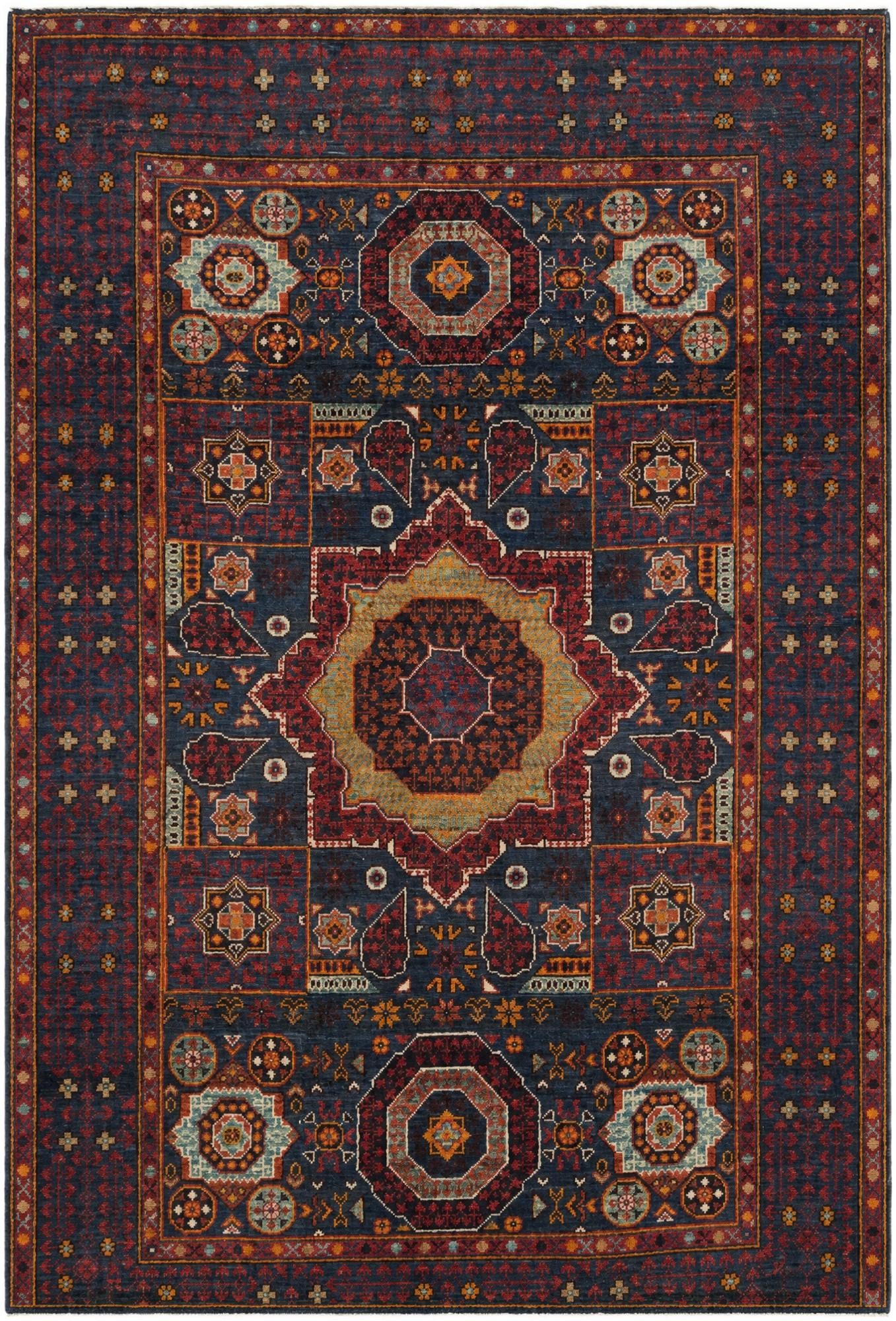 4' 1 x 6' Hand Knotted Mamluk Ziegler Rug
