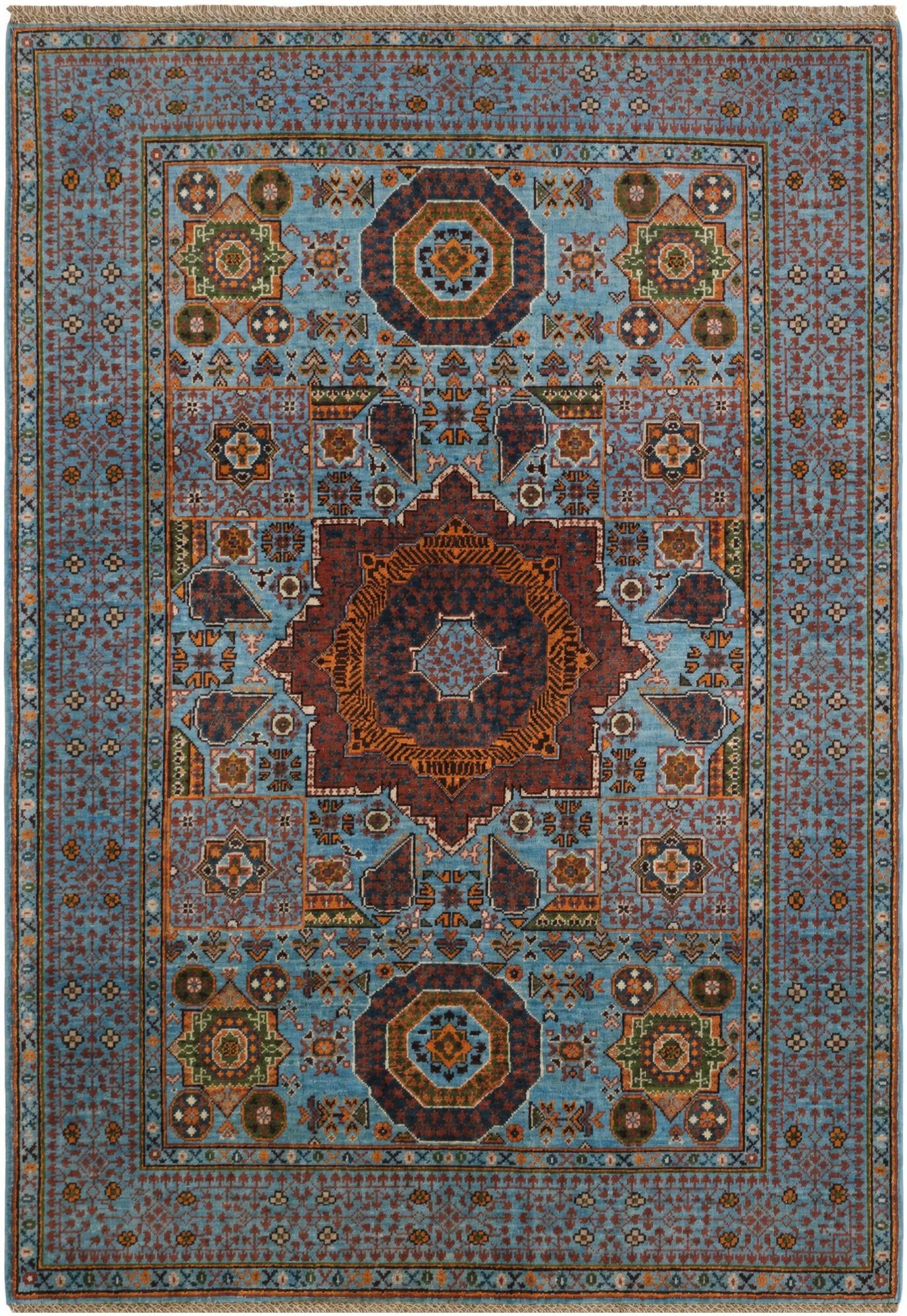 4' 2 x 5' 10 Hand Knotted Mamluk Ziegler Rug