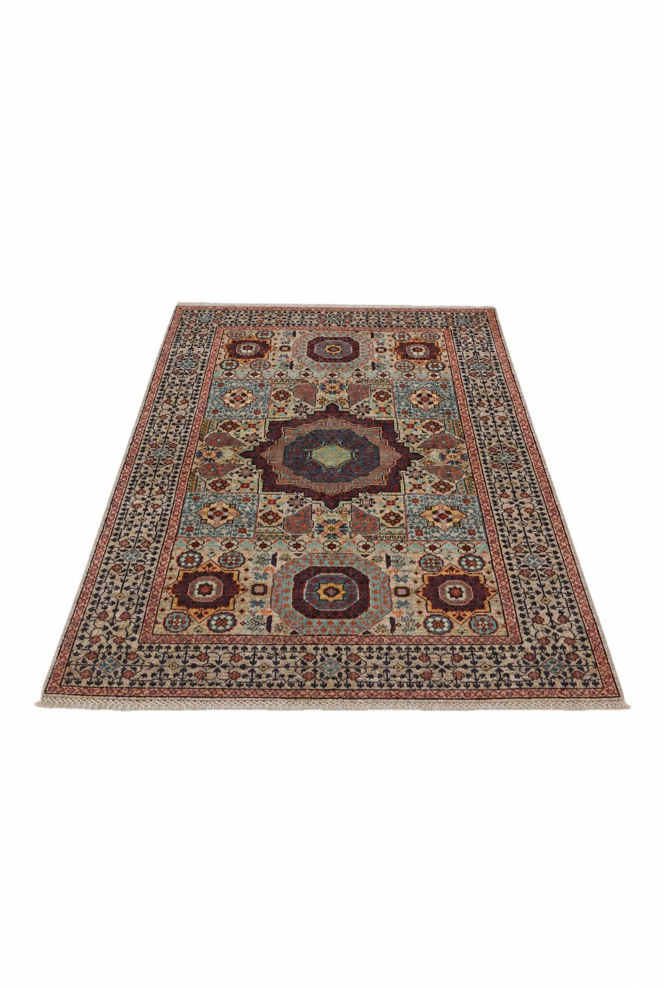 3' 6 x 5' 5 Hand Knotted Mamluk Ziegler Rug