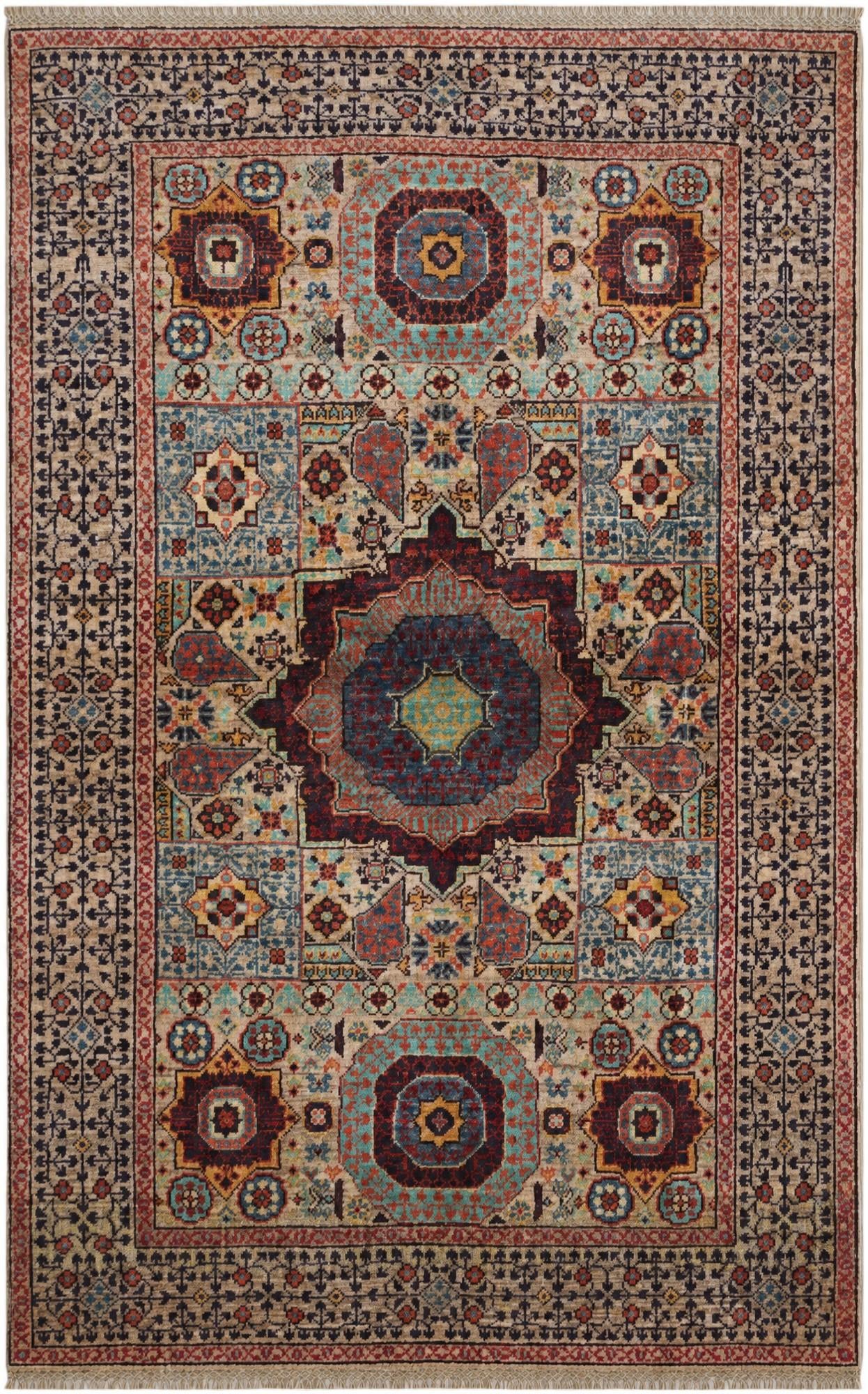 3' 6 x 5' 5 Hand Knotted Mamluk Ziegler Rug