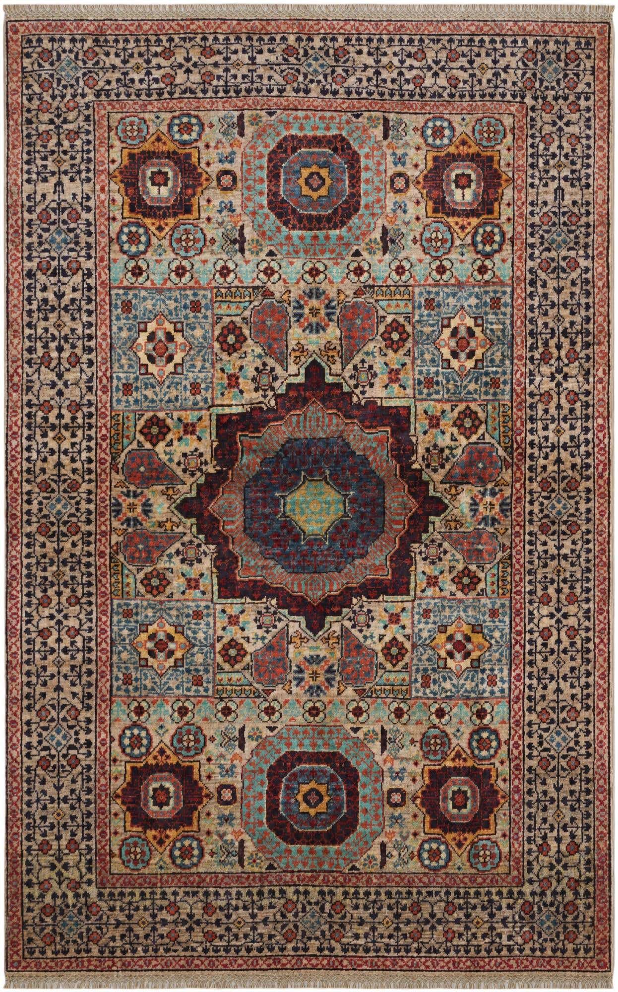 3' 6 x 5' 5 Hand Knotted Mamluk Ziegler Rug