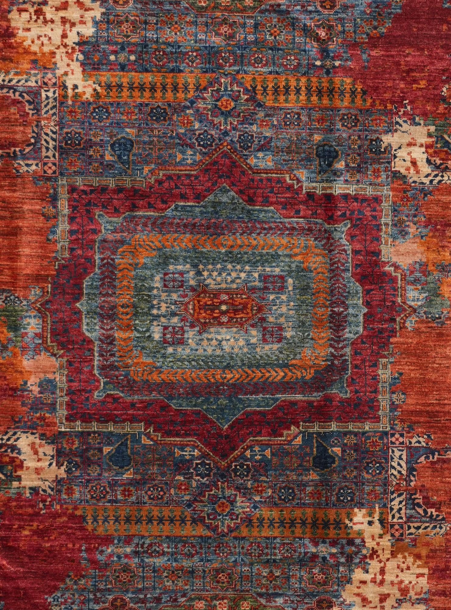 9' 1 x 12' 3 Hand Knotted Mamluk Ziegler Rug
