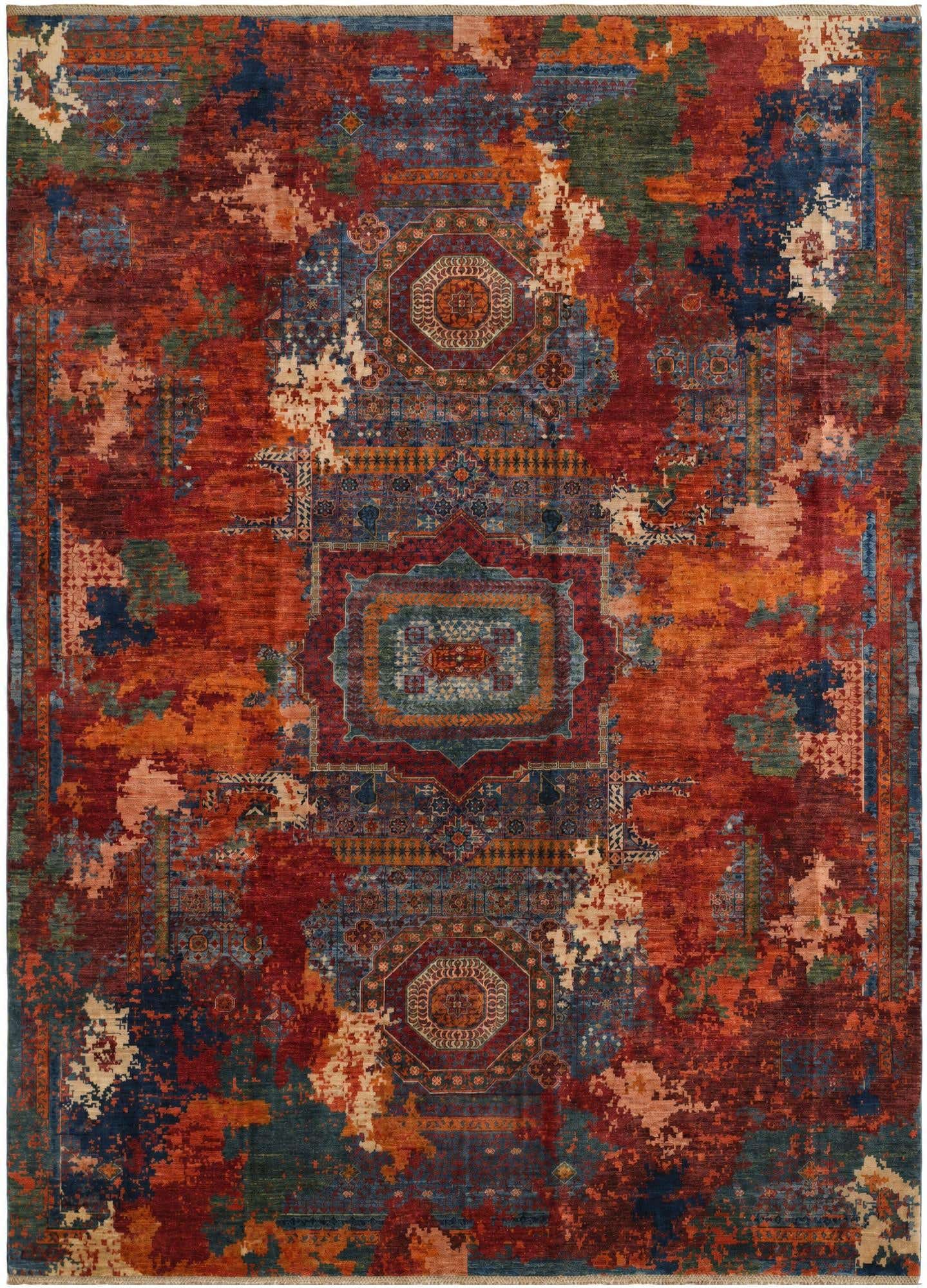 9' 1 x 12' 3 Hand Knotted Mamluk Ziegler Rug