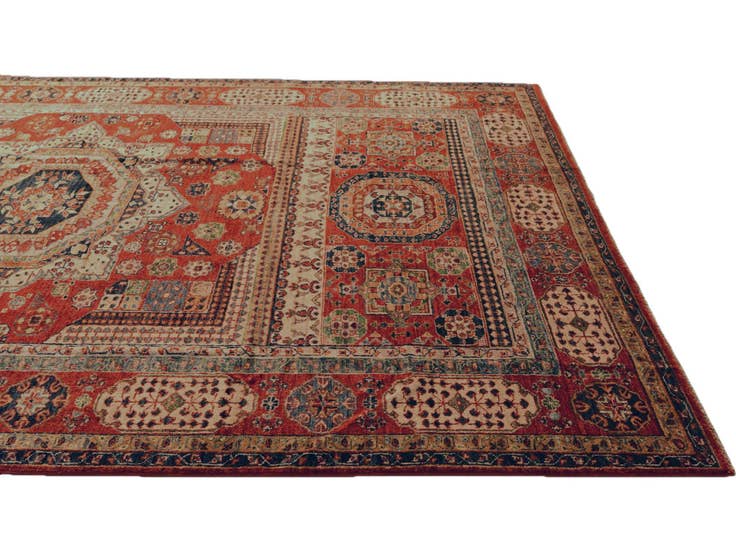 Detail image of 6' 3 x 9' Hand Knotted Mamluk Ziegler Rug