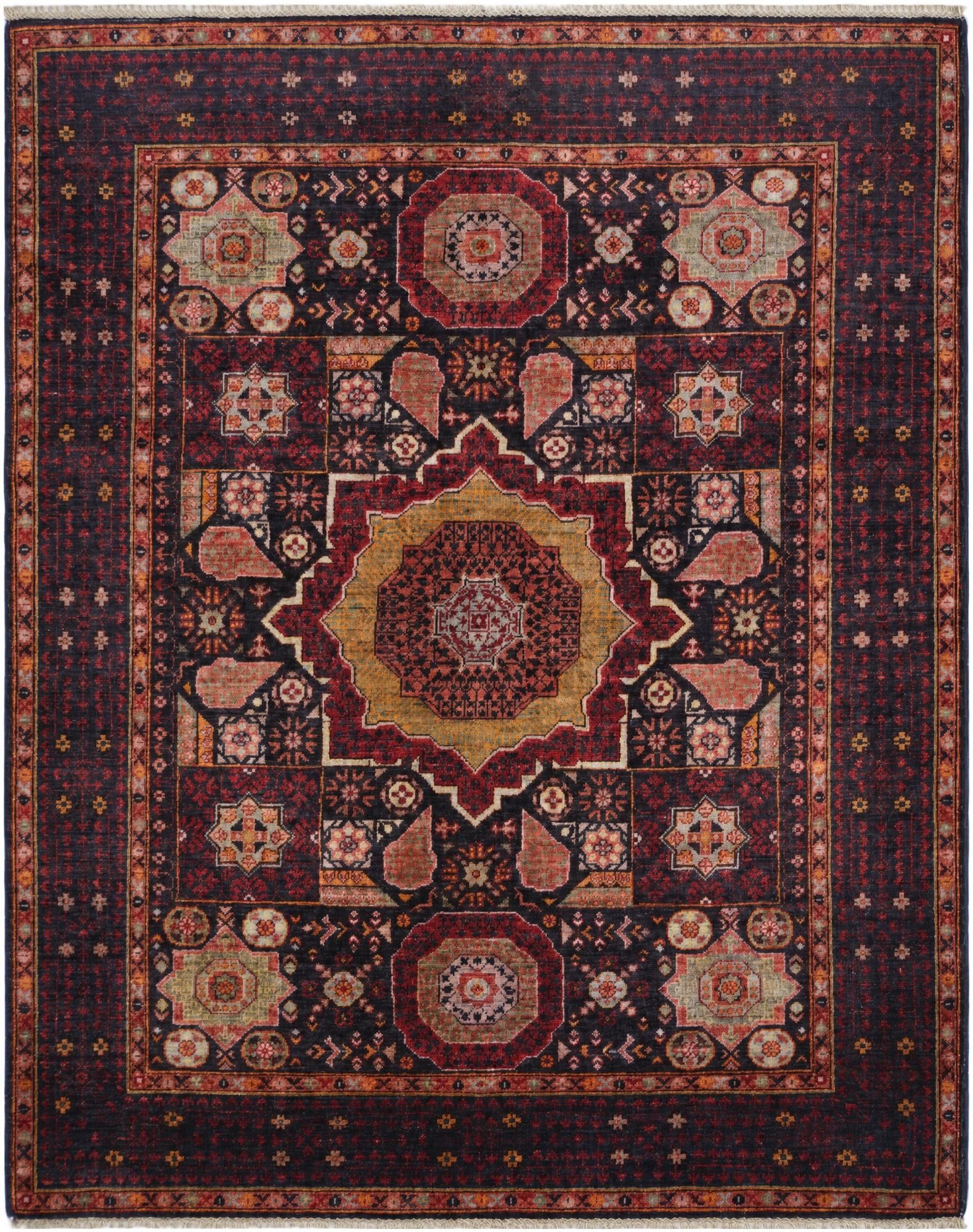 5' 1 x 6' 5 Hand Knotted Mamluk Ziegler Rug