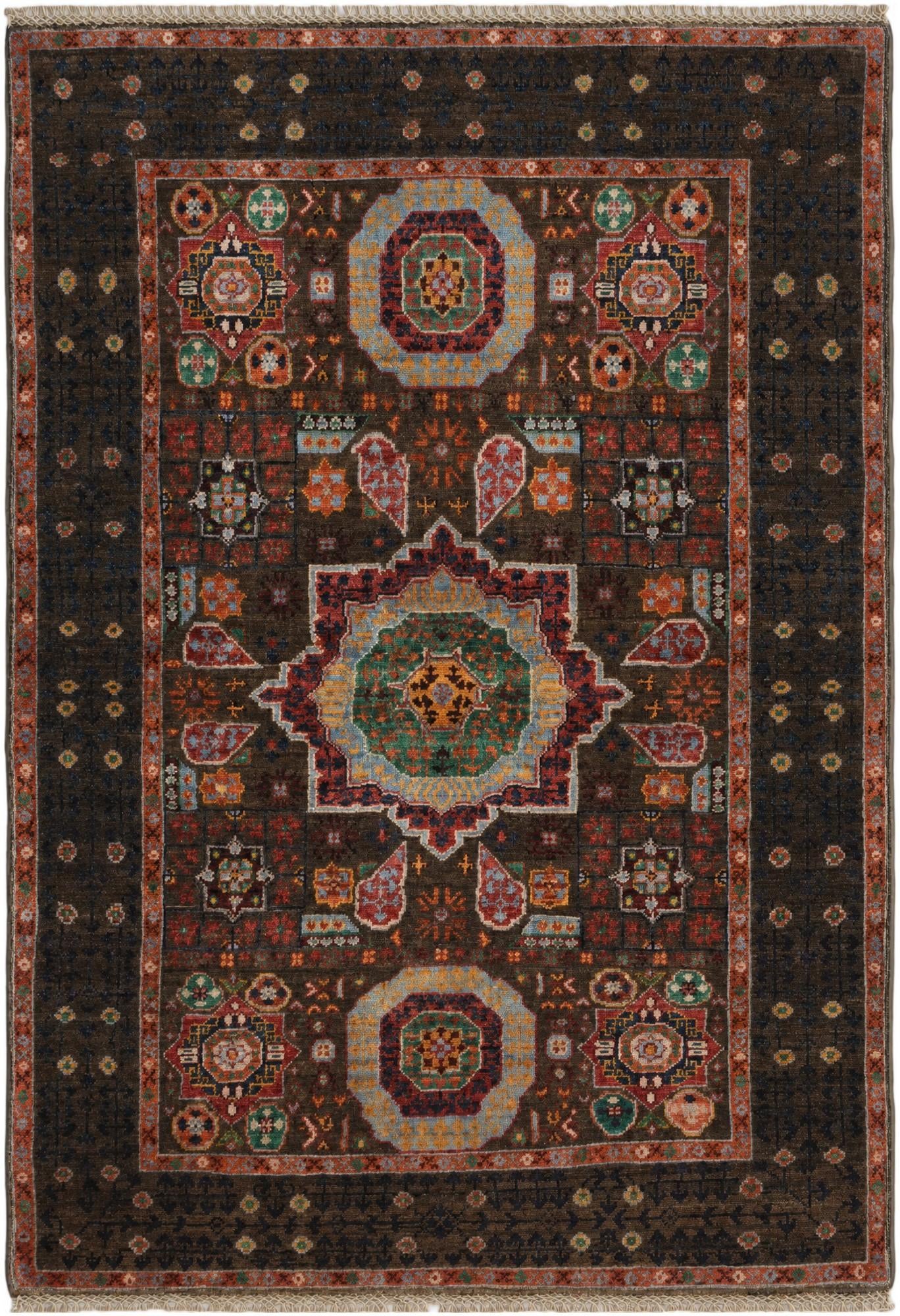 3' 5 x 4' 9 Hand Knotted Mamluk Ziegler Rug