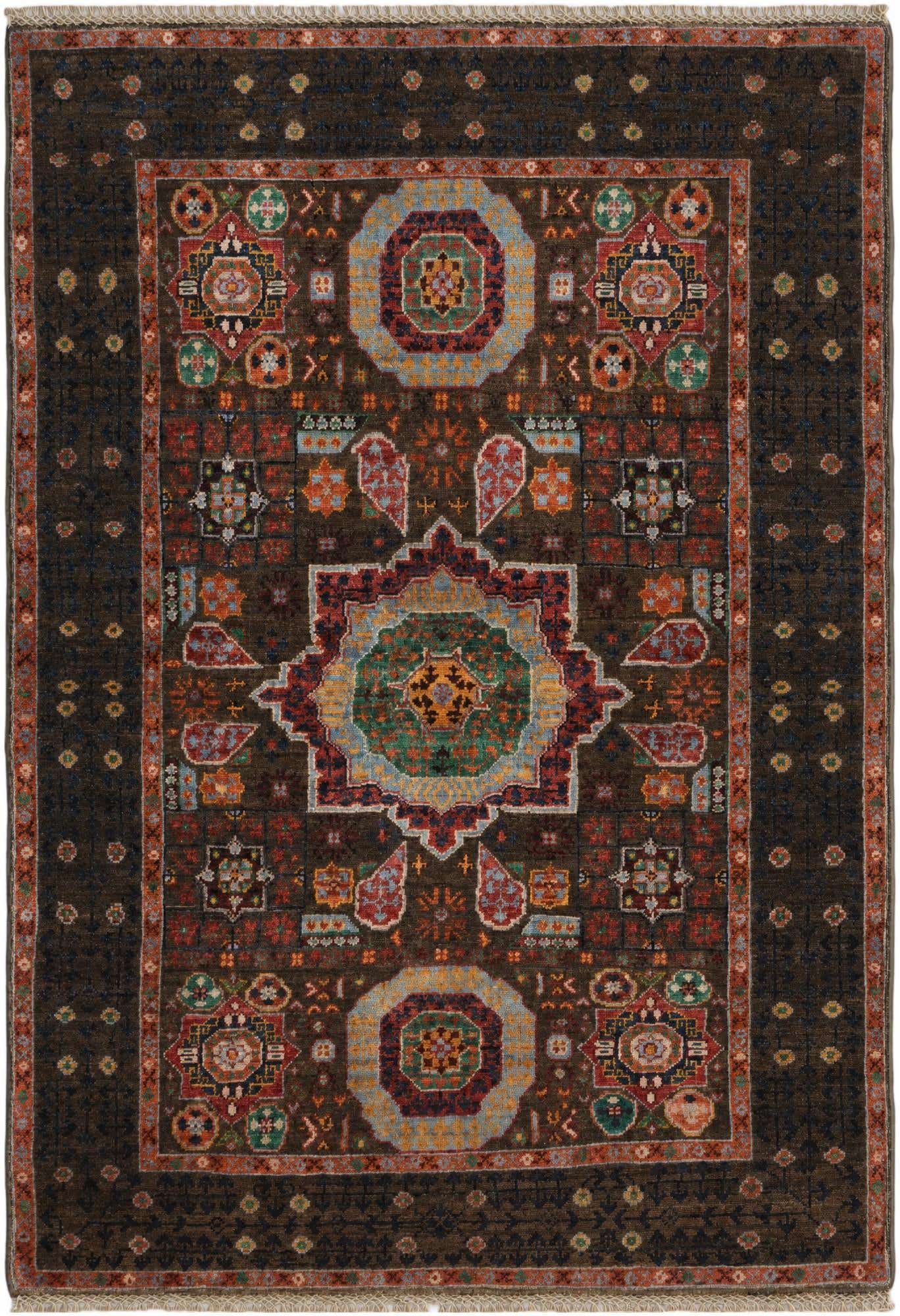 3' 5 x 4' 9 Hand Knotted Mamluk Ziegler Rug