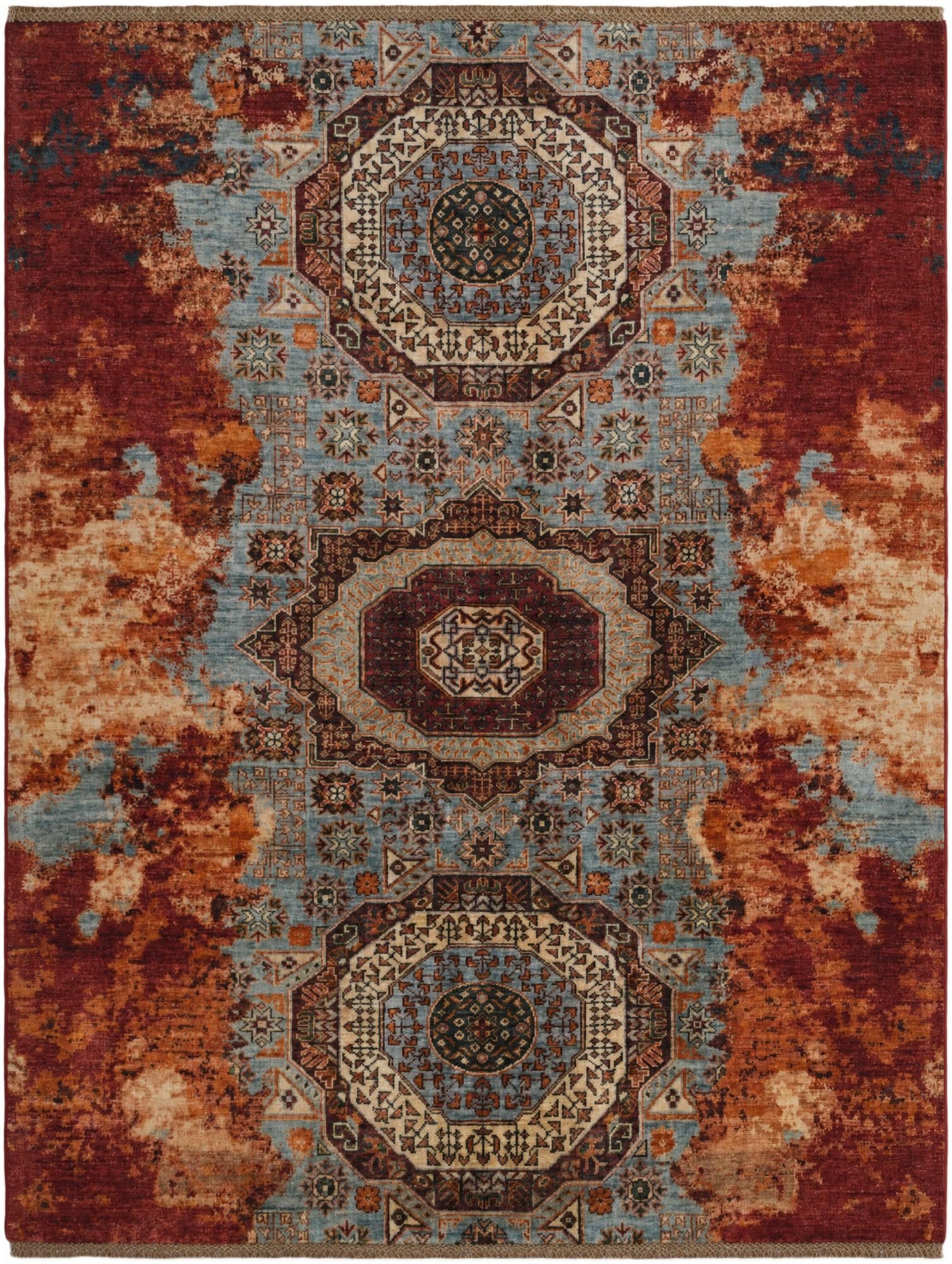 5' 1 x 6' 8 Hand Knotted Mamluk Ziegler Rug