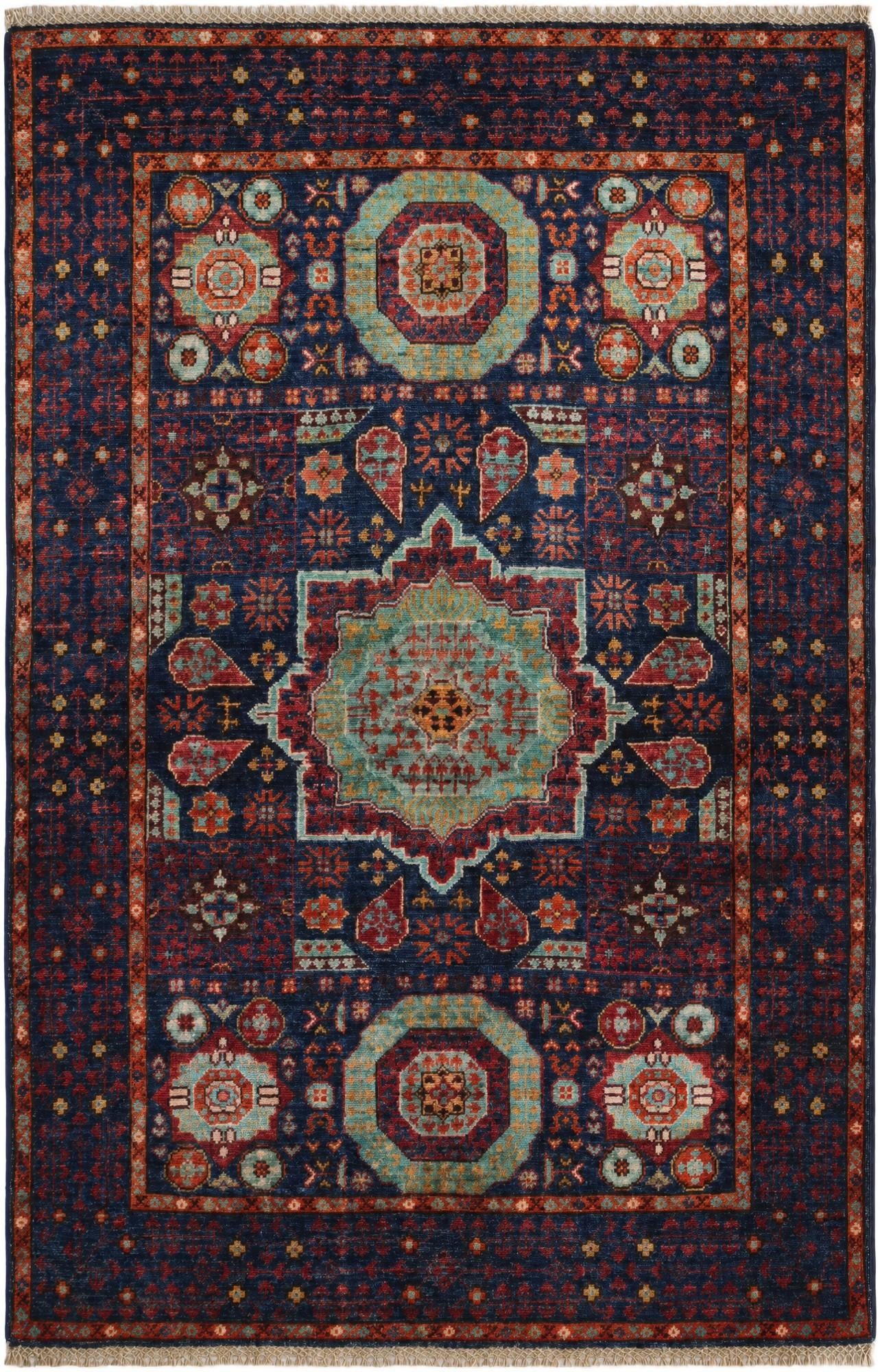 3' 4 x 5' 1 Hand Knotted Mamluk Ziegler Rug