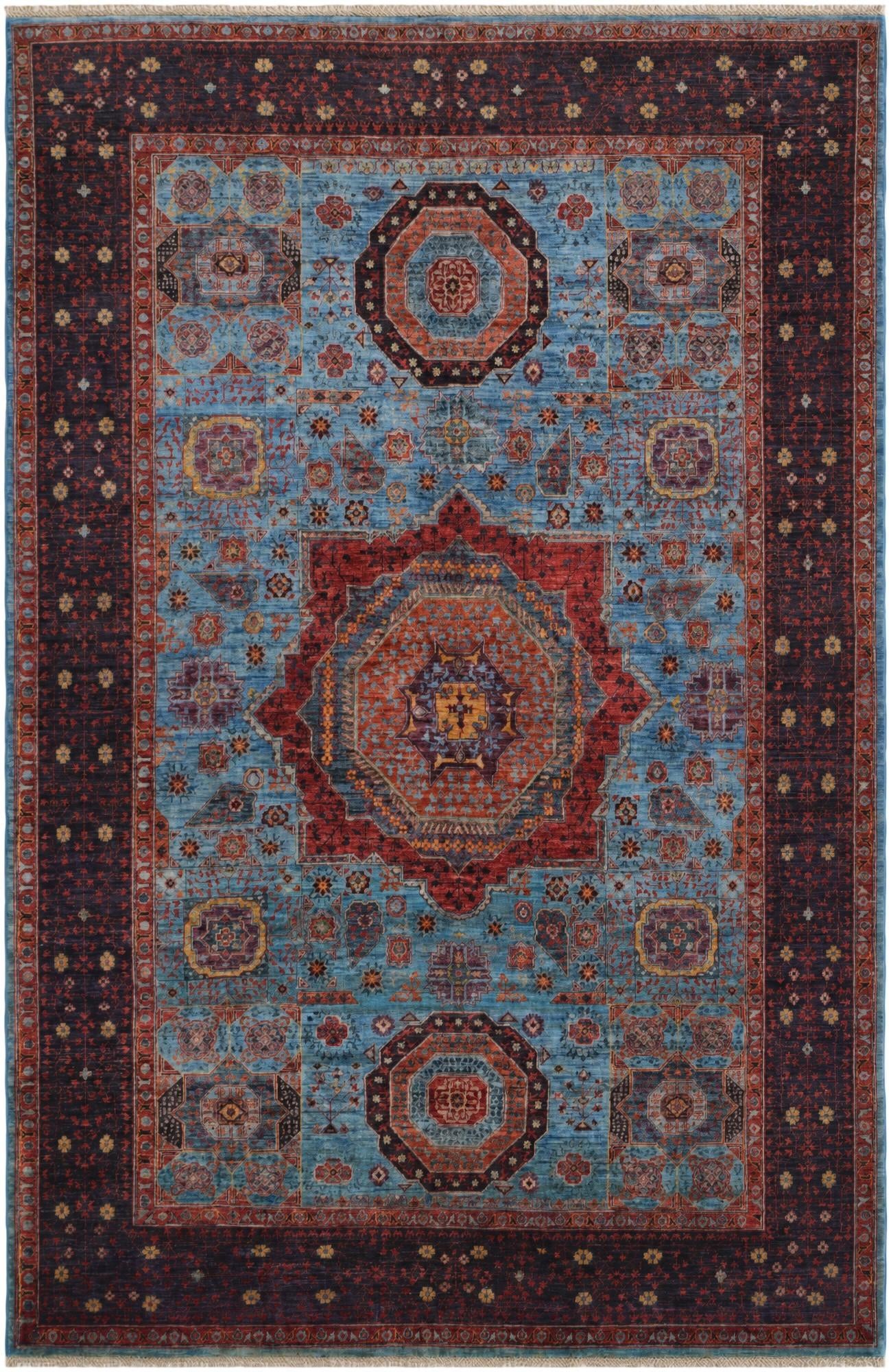 6' x 9' 3 Hand Knotted Mamluk Ziegler Rug