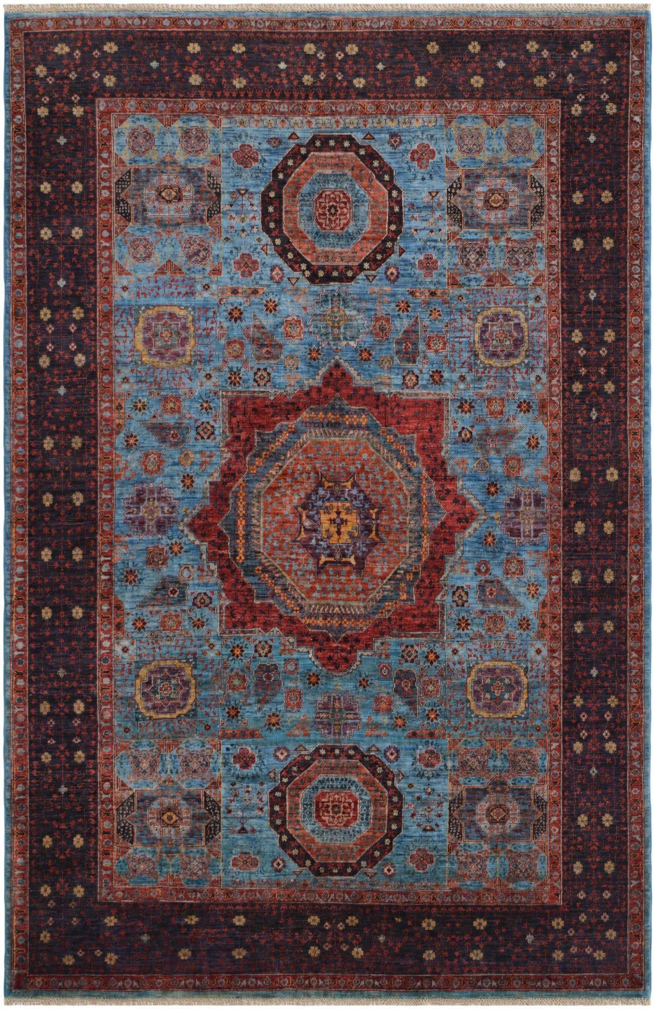 6' x 9' 3 Hand Knotted Mamluk Ziegler Rug