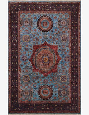 6' x 9' 3 Hand Knotted Mamluk Ziegler Rug