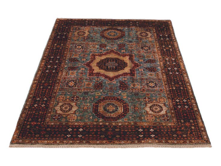 Detail image of 4' 2 x 6' 3 Hand Knotted Mamluk Ziegler Rug