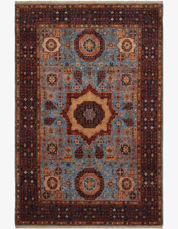 4' 2 x 6' 3 Hand Knotted Mamluk Ziegler Rug