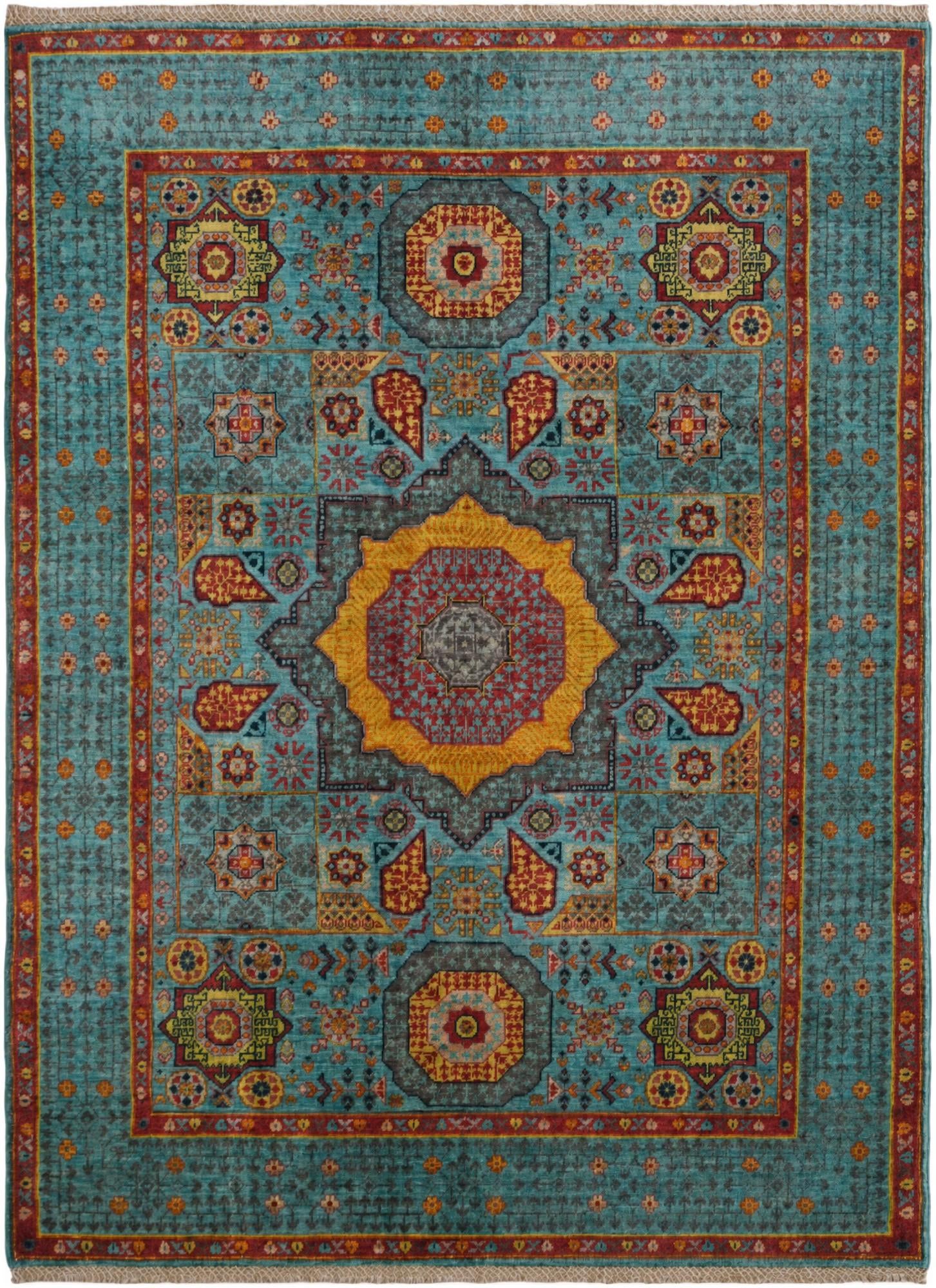4' 11 x 6' 7 Hand Knotted Mamluk Ziegler Rug