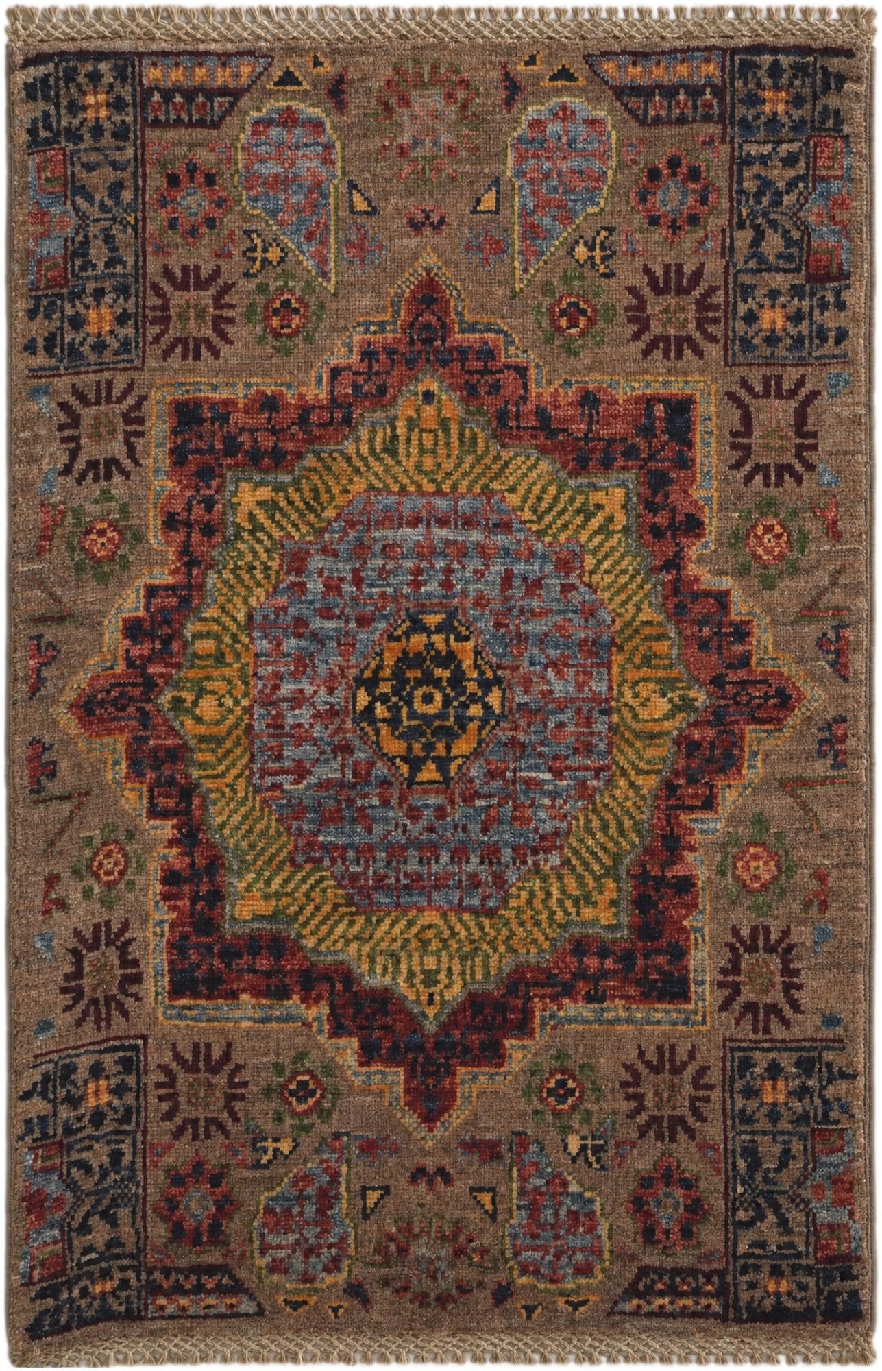 1' 11 x 2' 11 Hand Knotted Mamluk Ziegler Rug