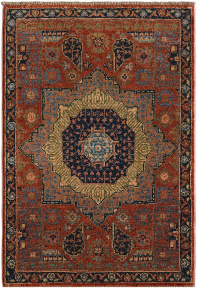 Detail image of 65cm x 95cm anudado a mano Modern Ziegler Alfombra