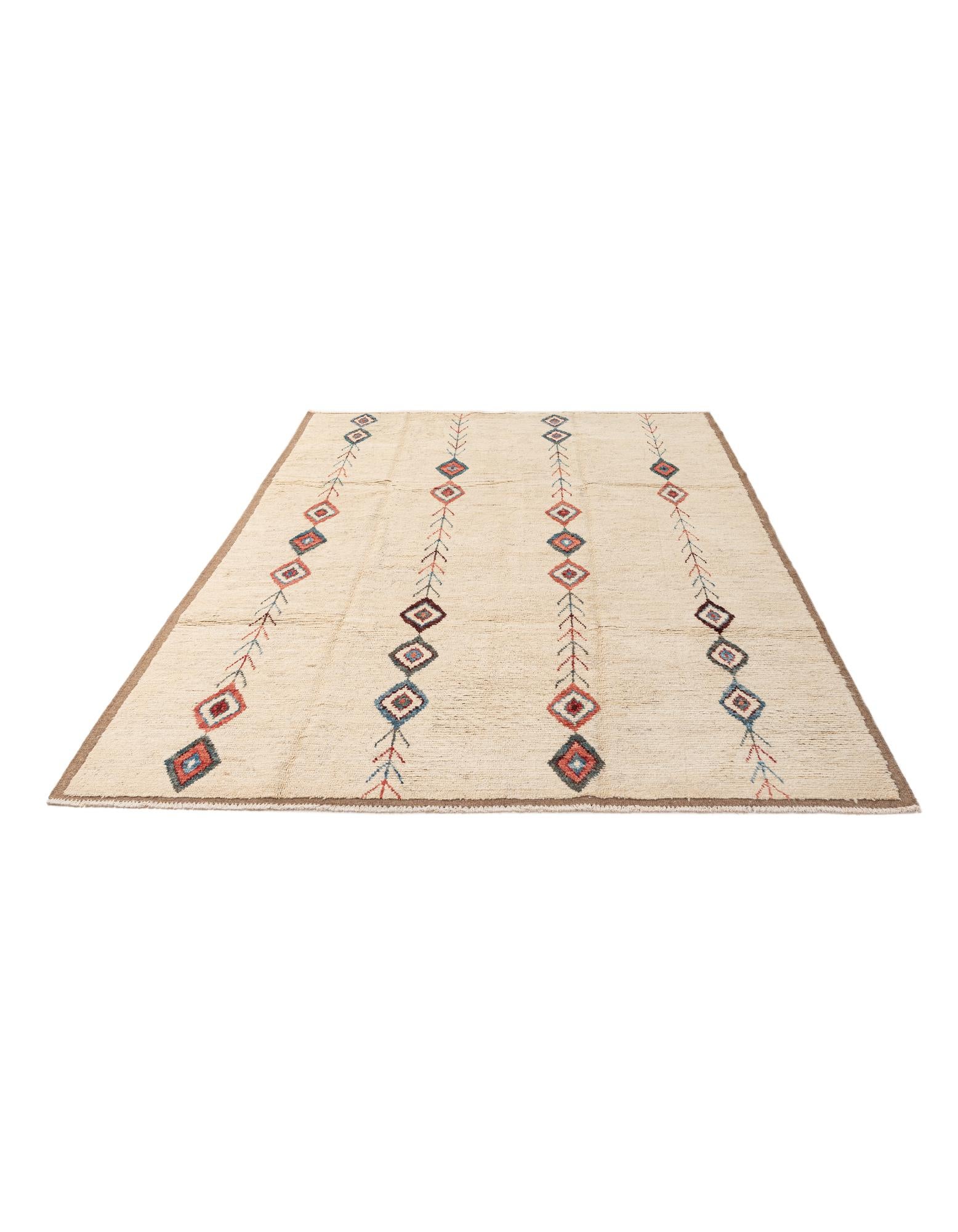 6' 6 x 10' 1 Hand Knotted Moroccan Wool Rug