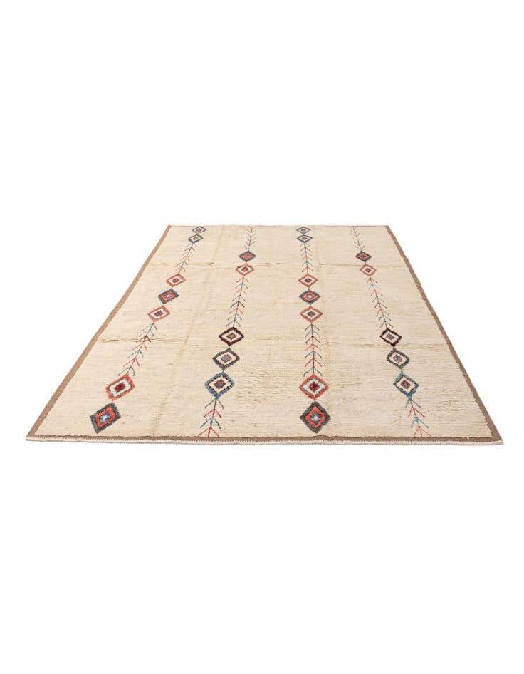 Detail image of 6' 6 x 10' 1 Hand Knotted Moroccan Wool Rug