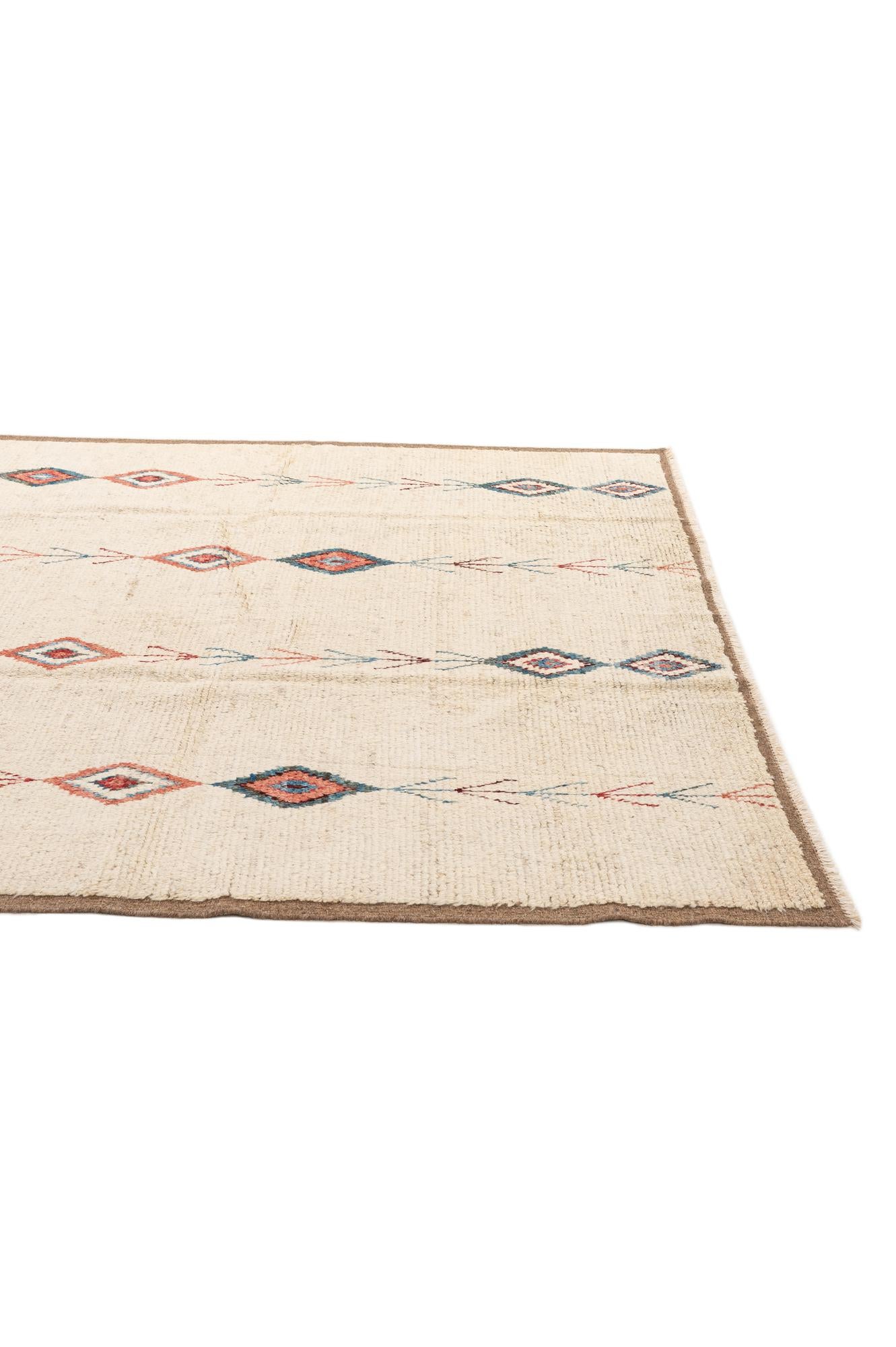 6' 6 x 10' 1 Hand Knotted Moroccan Wool Rug