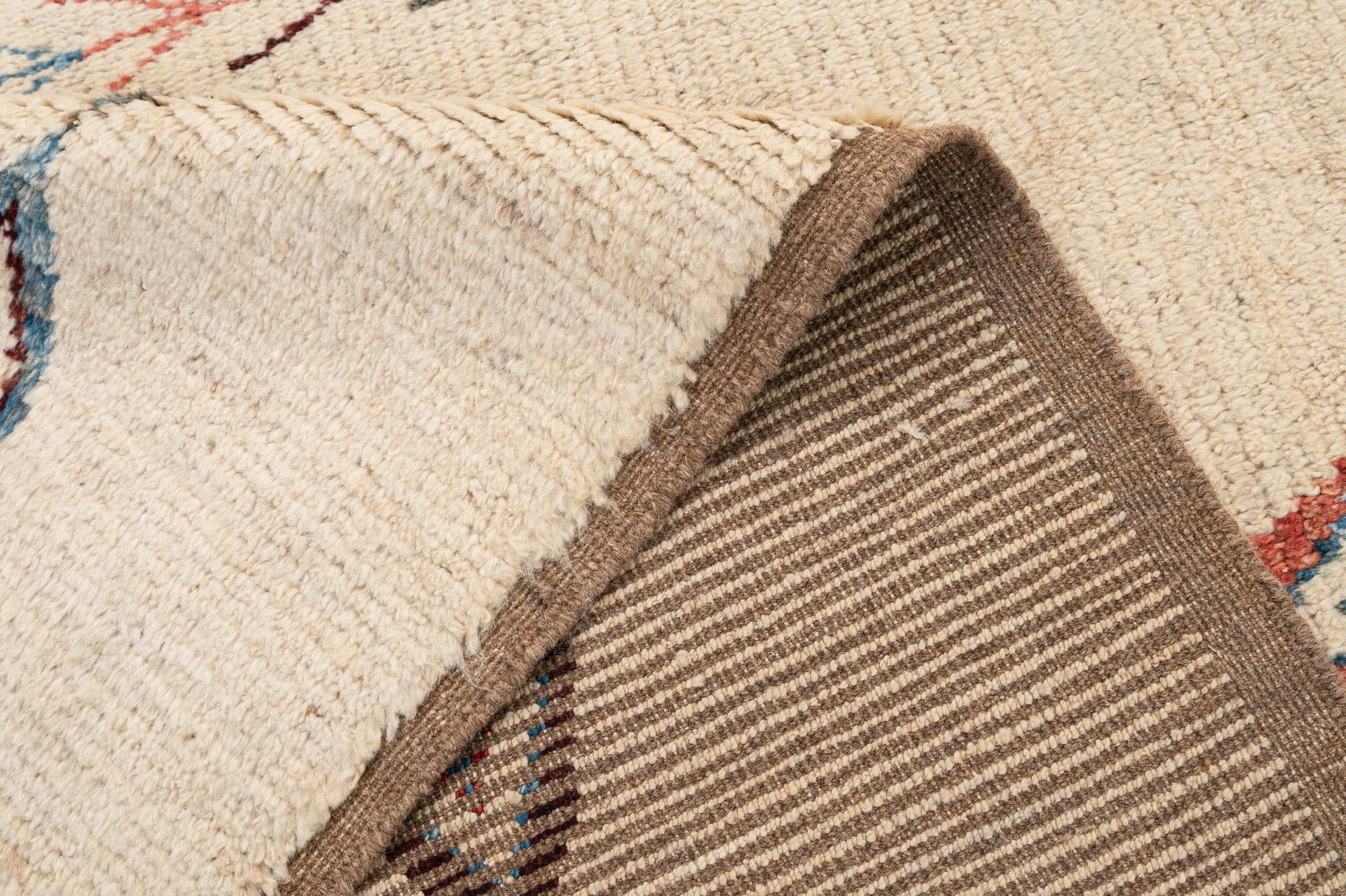 6' 6 x 10' 1 Hand Knotted Moroccan Wool Rug