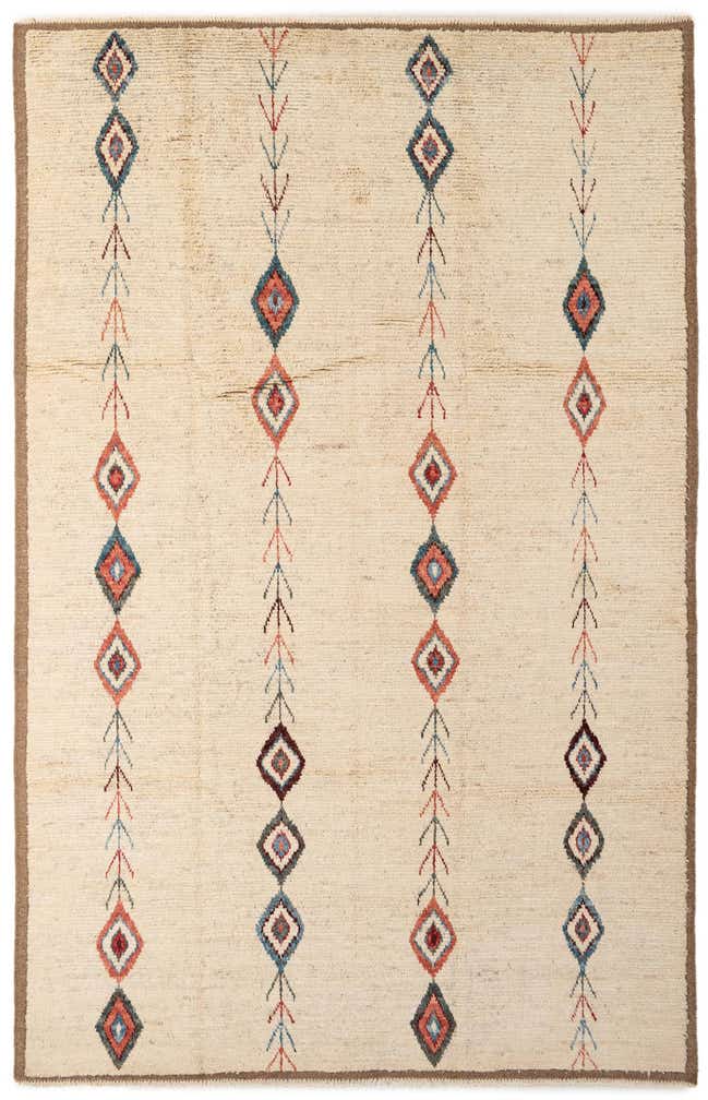 6' 6 x 10' 1 Hand Knotted Moroccan Wool Rug