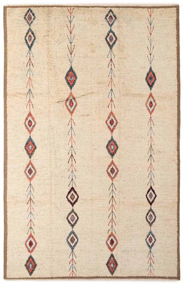 Detail image of 6' 6 x 10' 1 Hand Knotted Moroccan Wool Rug