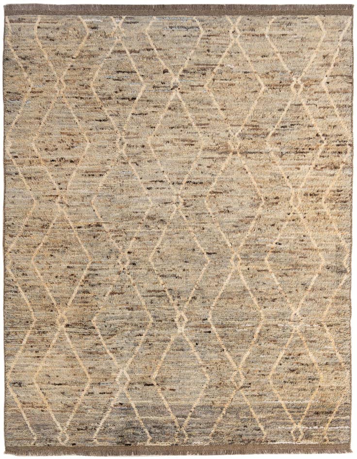 Detail image of 7' x 9' 6 Hand Knotted Moroccan Wool Rug