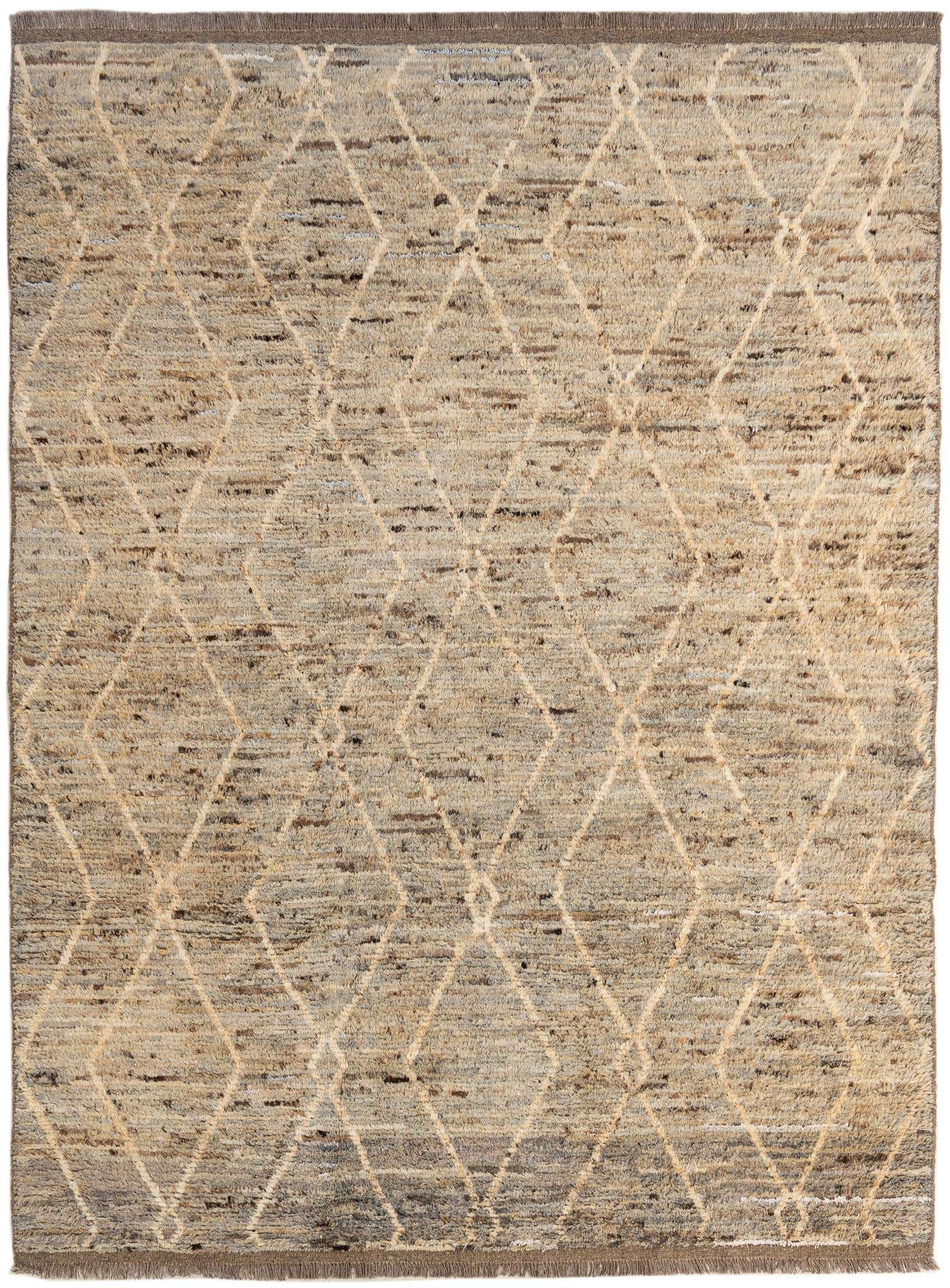 7' x 9' 6 Hand Knotted Moroccan Wool Rug