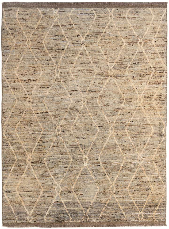 7' x 9' 6 Hand Knotted Moroccan Wool Rug