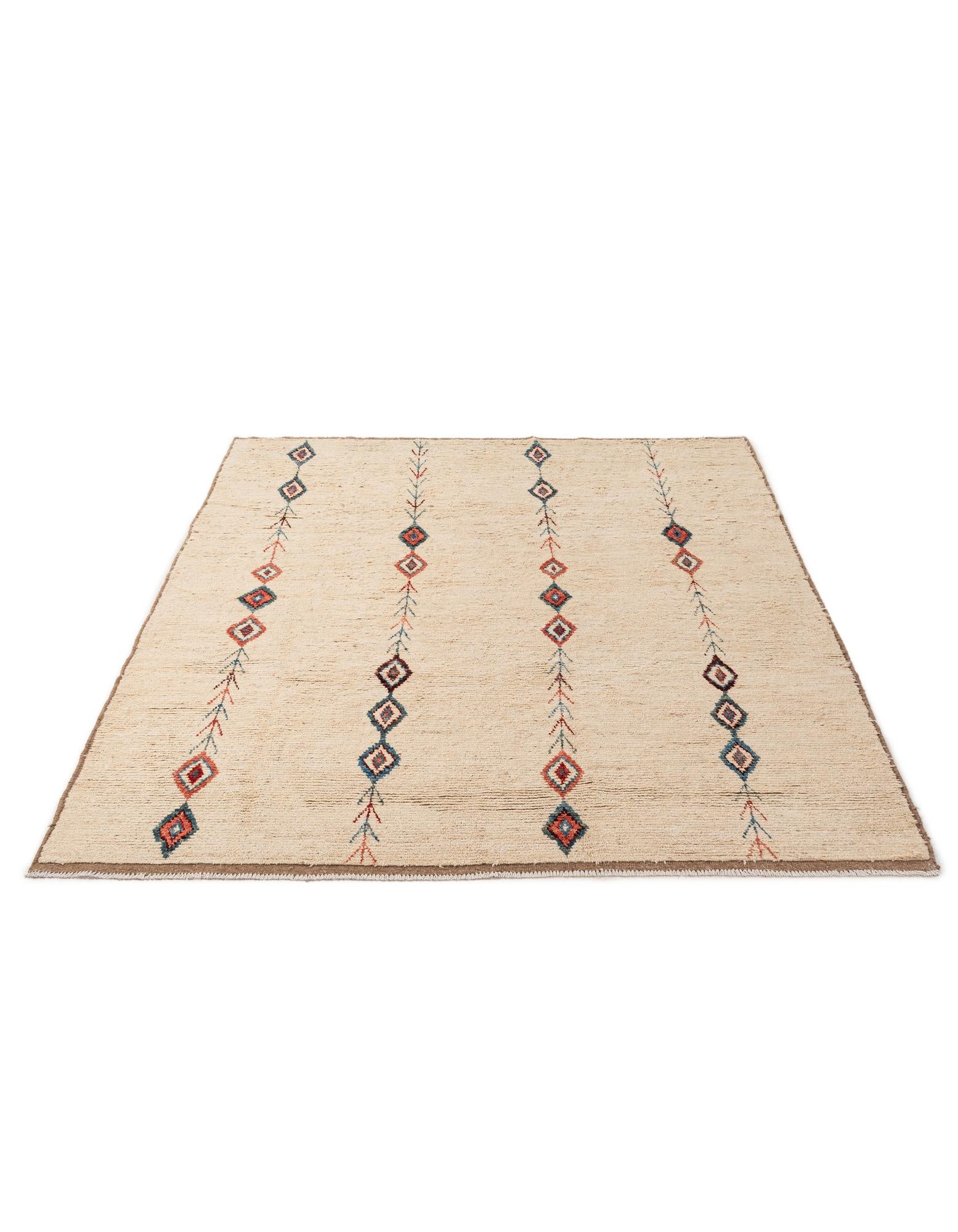 6' 9 x 9' 6 Hand Knotted Moroccan Wool Rug