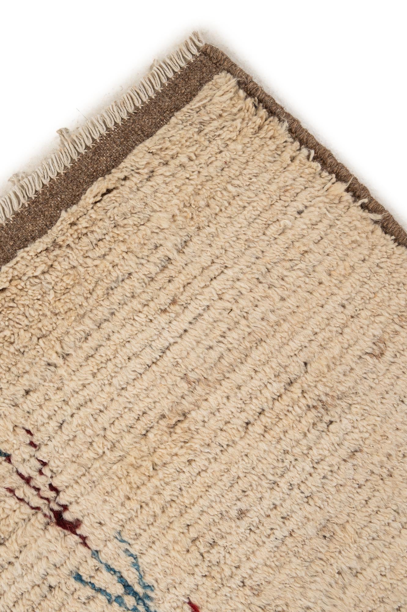 6' 9 x 9' 6 Hand Knotted Moroccan Wool Rug