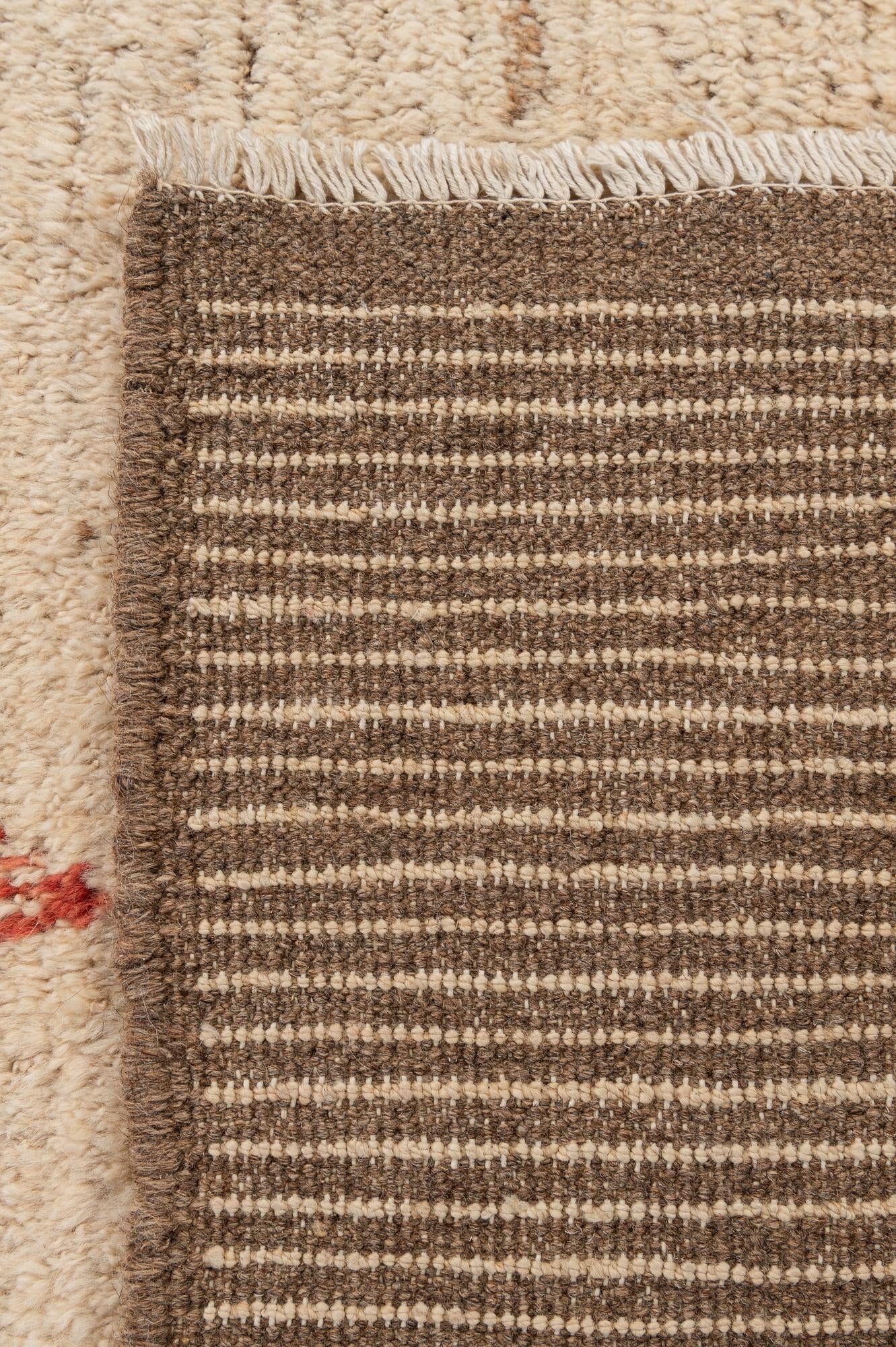 6' 9 x 9' 6 Hand Knotted Moroccan Wool Rug