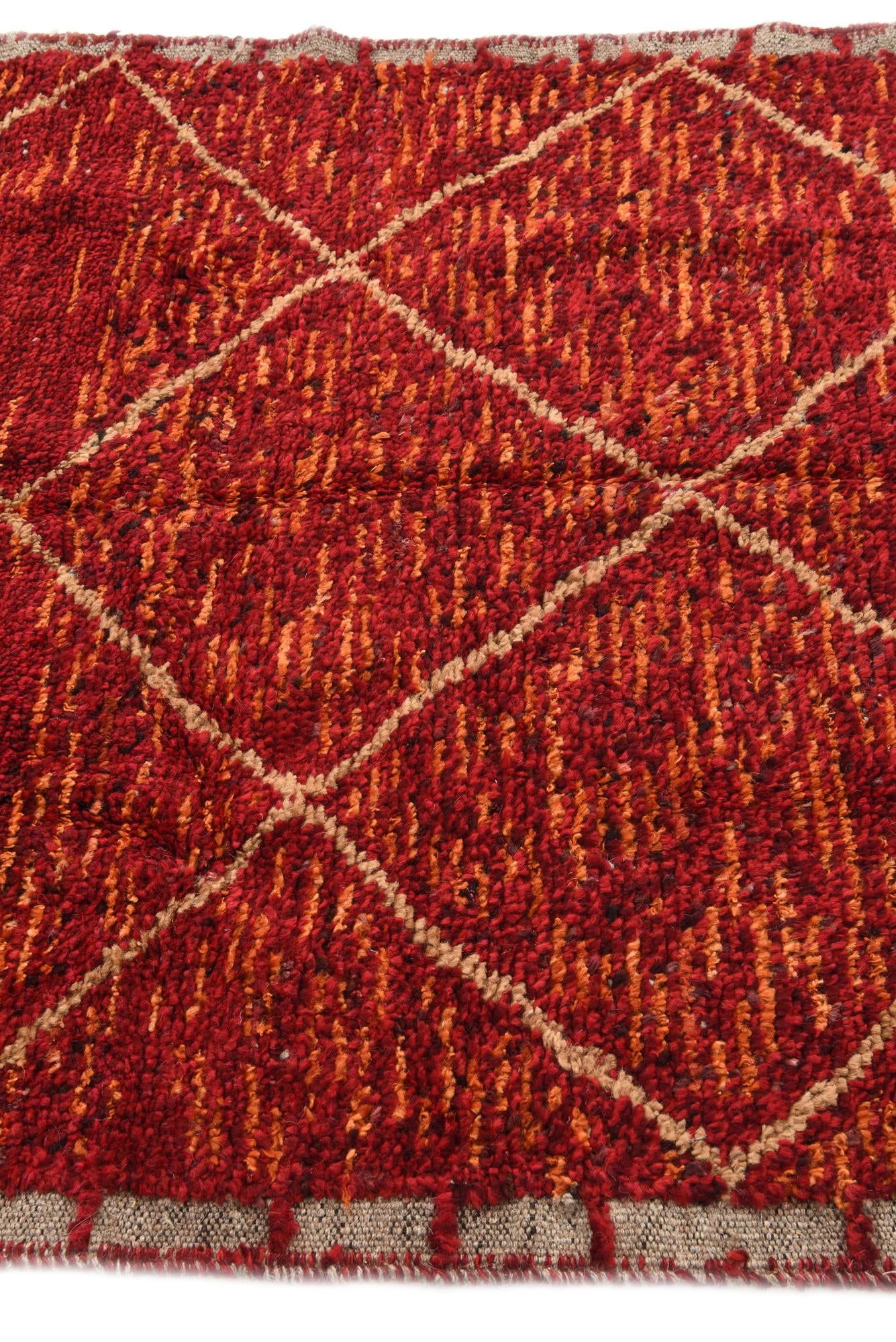 4' 3 x 6' 8 Hand Knotted Moroccan Wool Rug