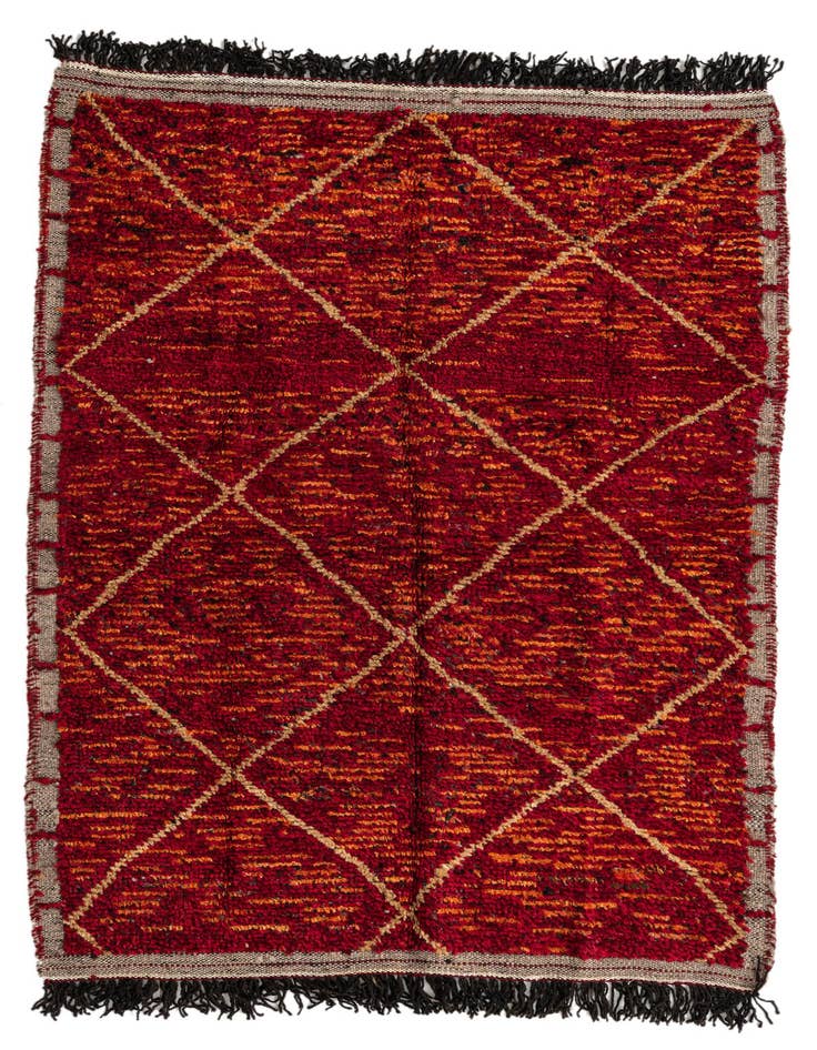 Detail image of 4' 3 x 6' 8 Hand Knotted Moroccan Wool Rug