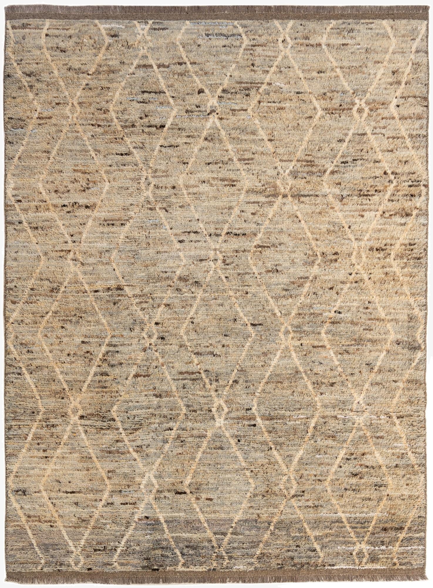 7' x 9' 6  Hand Knotted Moroccan Wool Rug
