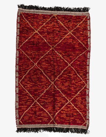 4' 3 x 6' 8 Hand Knotted Moroccan Wool Rug