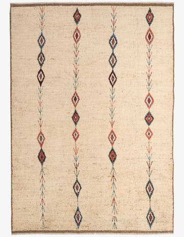 6' 9 x 9' 6 Hand Knotted Moroccan Wool Rug