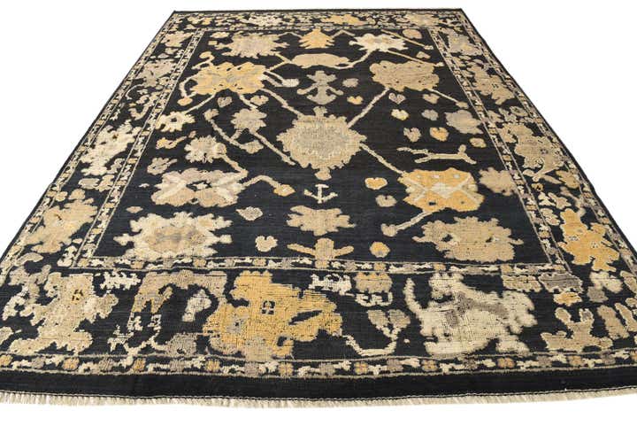 9' 3 x 12' 4 Hand Knotted Oushak Wool Rug