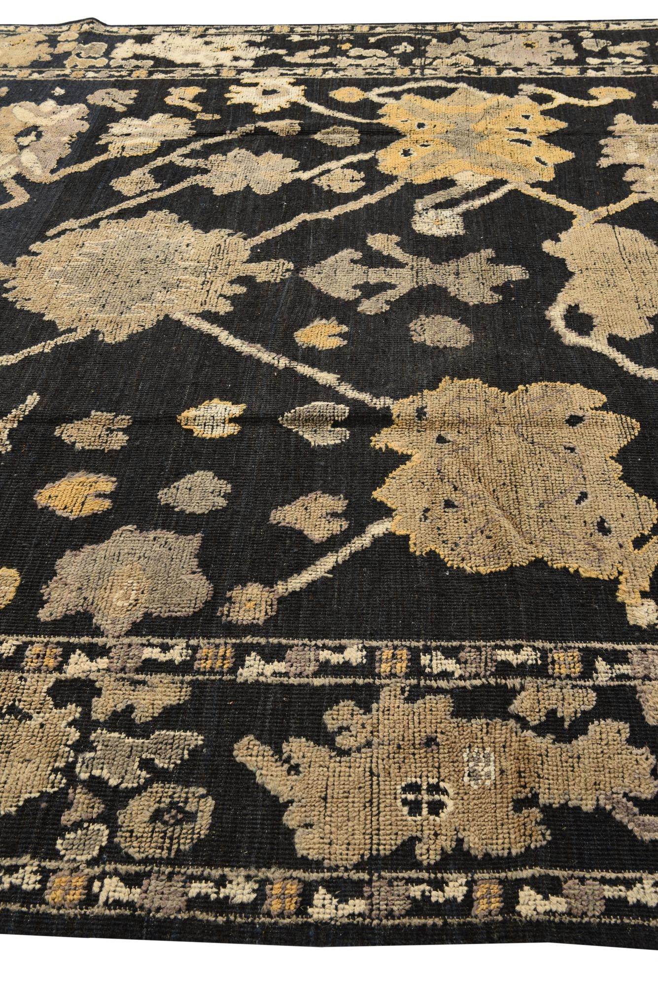9' 3 x 12' 4 Hand Knotted Oushak Wool Rug