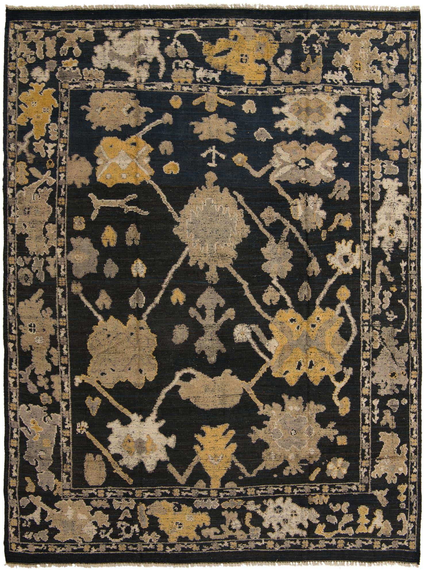 9' 3 x 12' 4 Hand Knotted Oushak Wool Rug