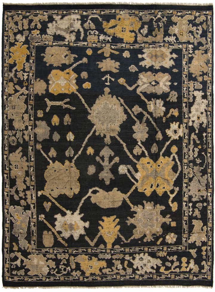 9' 3 x 12' 4 Hand Knotted Oushak Wool Rug