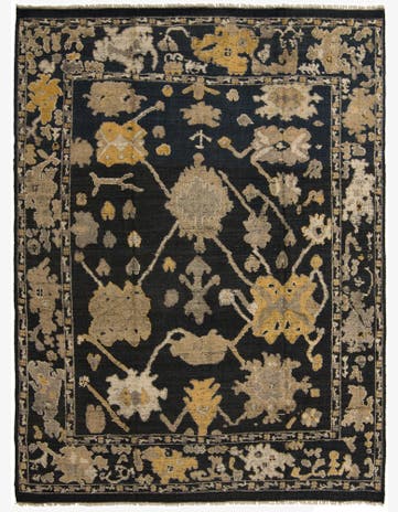 9' 3 x 12' 4 Hand Knotted Oushak Wool Rug