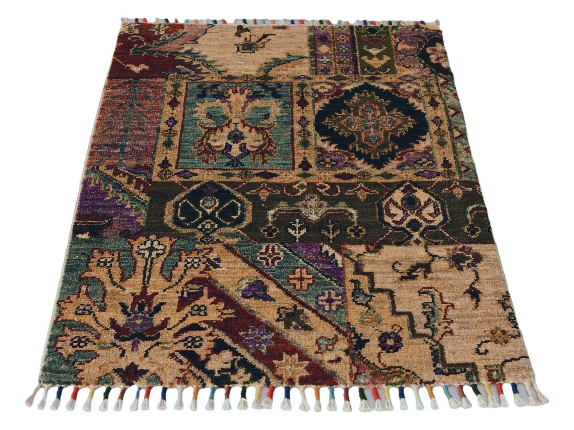 2' 1 x 2' 11 Hand Knotted Patchwork Rug