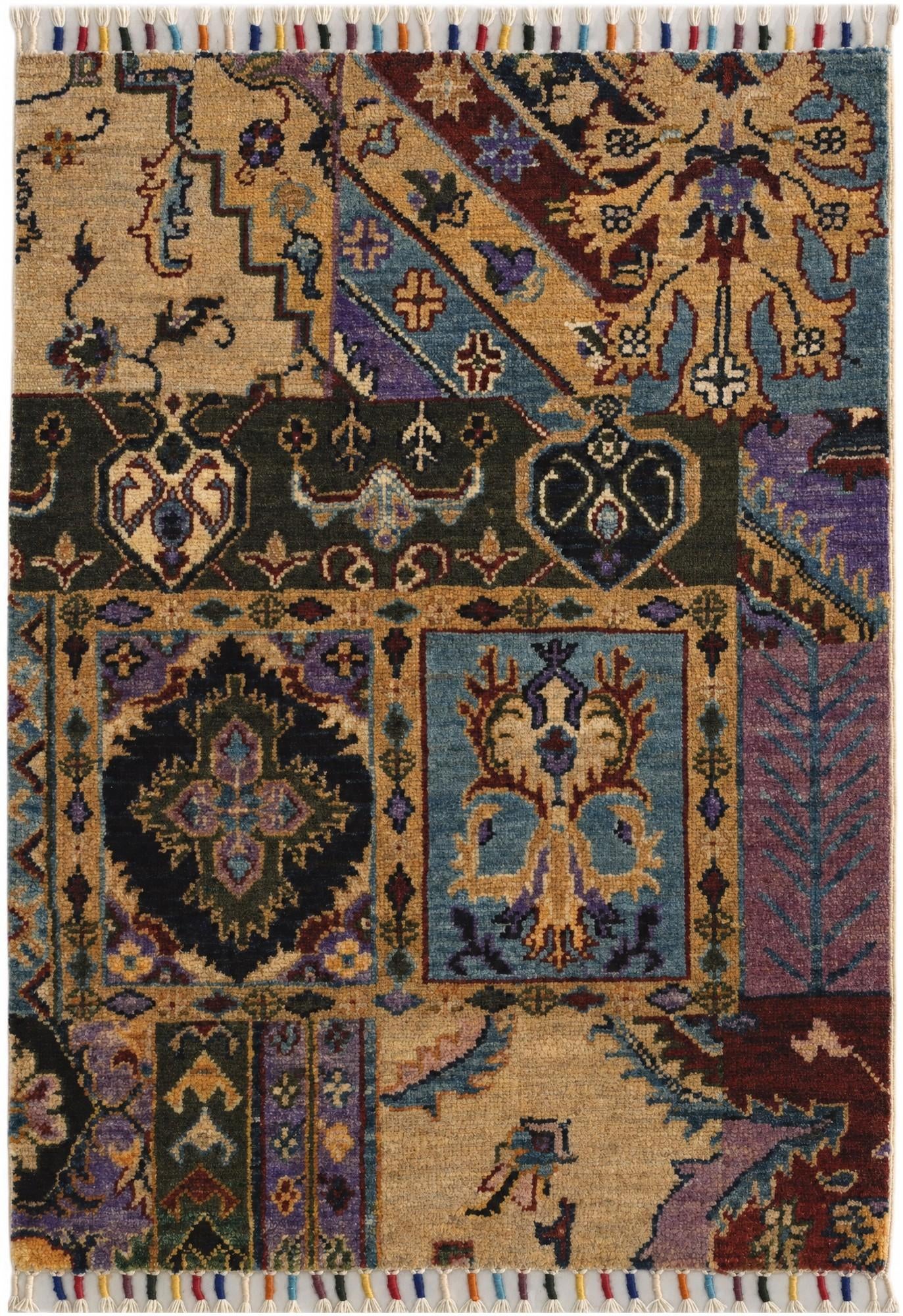 2' 1 x 2' 11 Hand Knotted Patchwork Rug