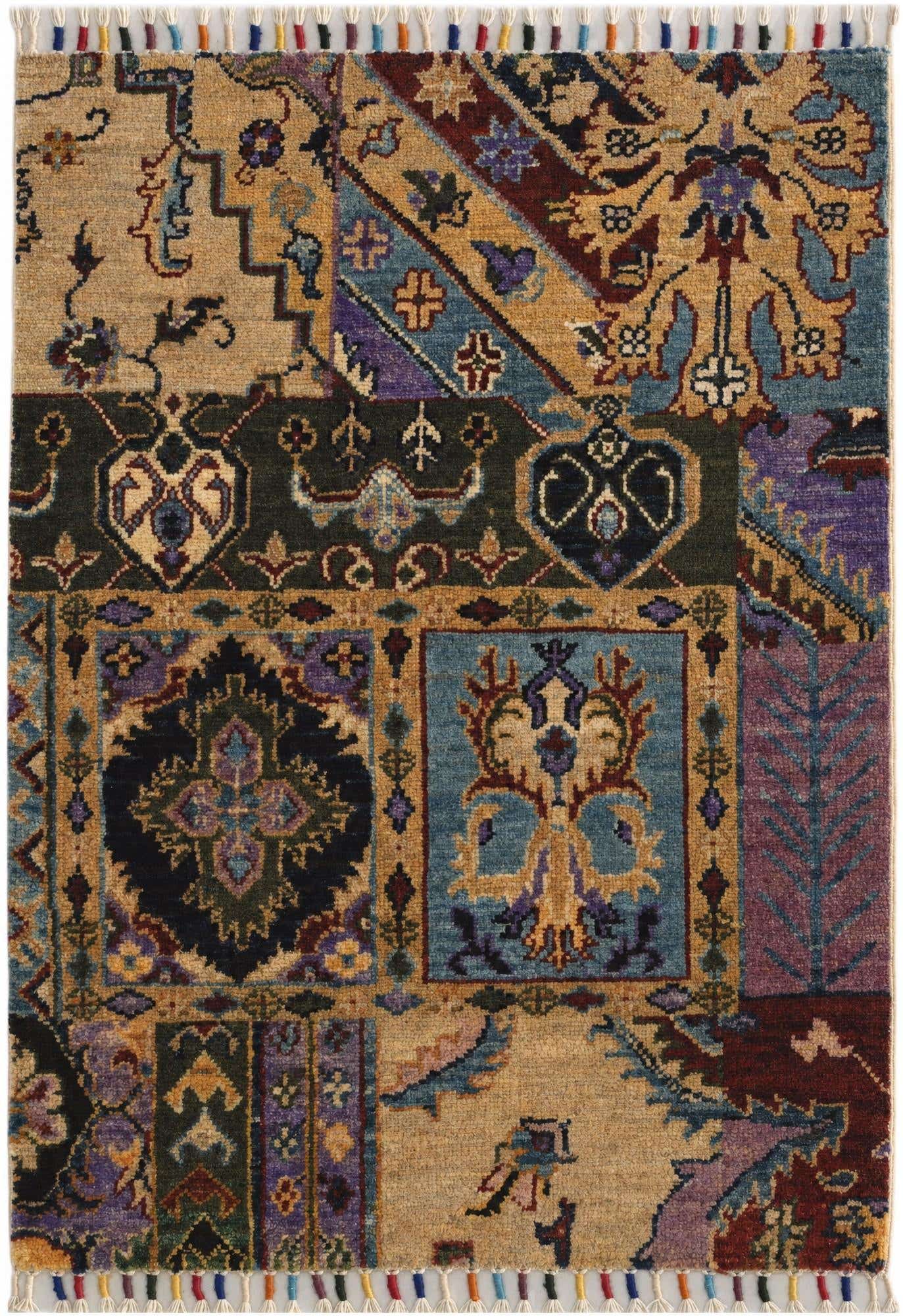 2' 1 x 2' 11 Hand Knotted Patchwork Rug