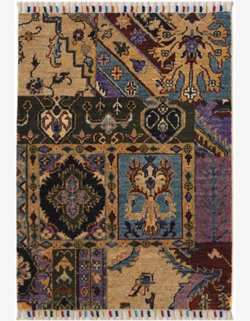 2' 1 x 2' 11 Hand Knotted Patchwork Rug
